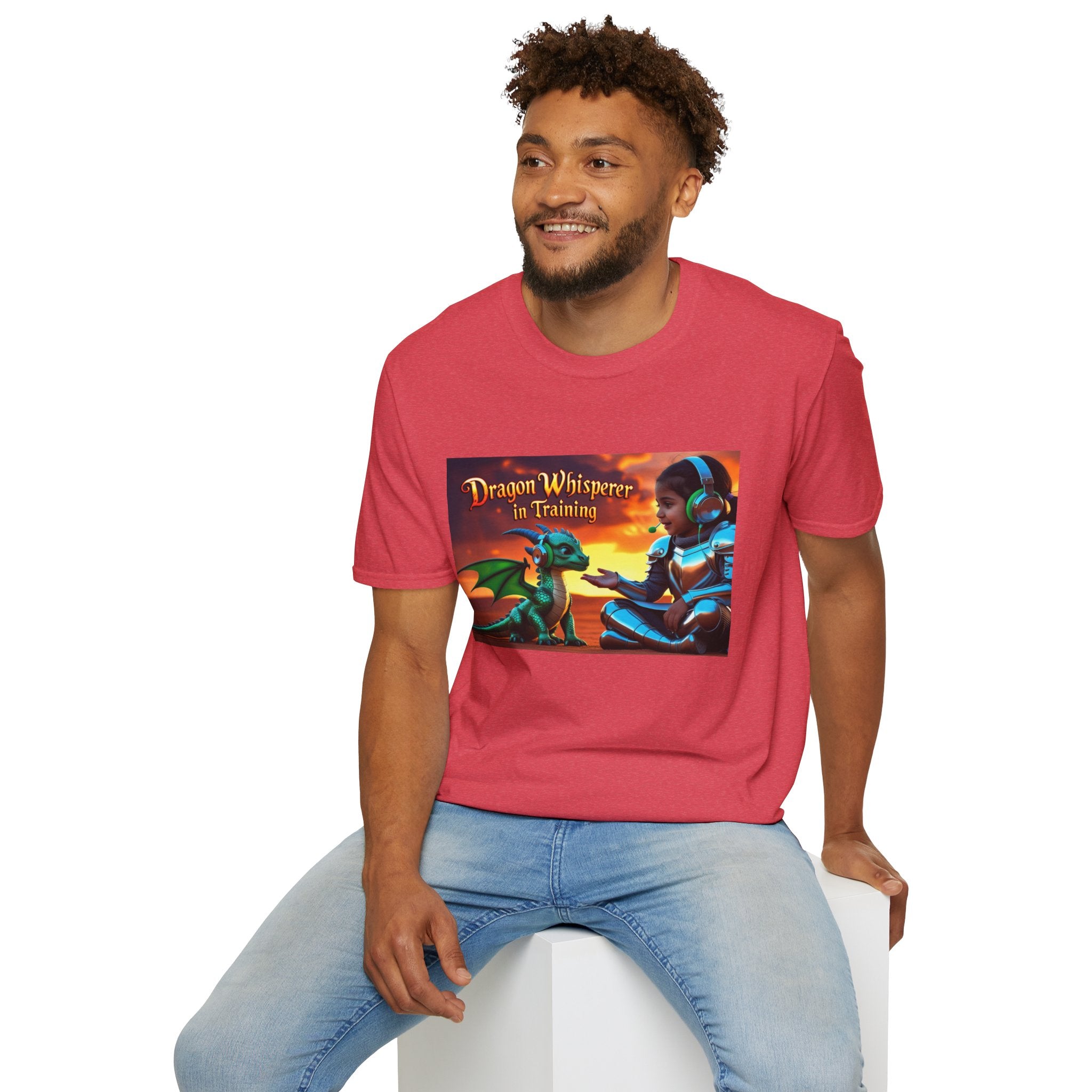 Funny Dragon Whisperer Unisex Softstyle T-Shirt | Fantasy Apparel, Gift for Dragon Lovers, Kids & Adults, Birthday Present, Magical Vibe