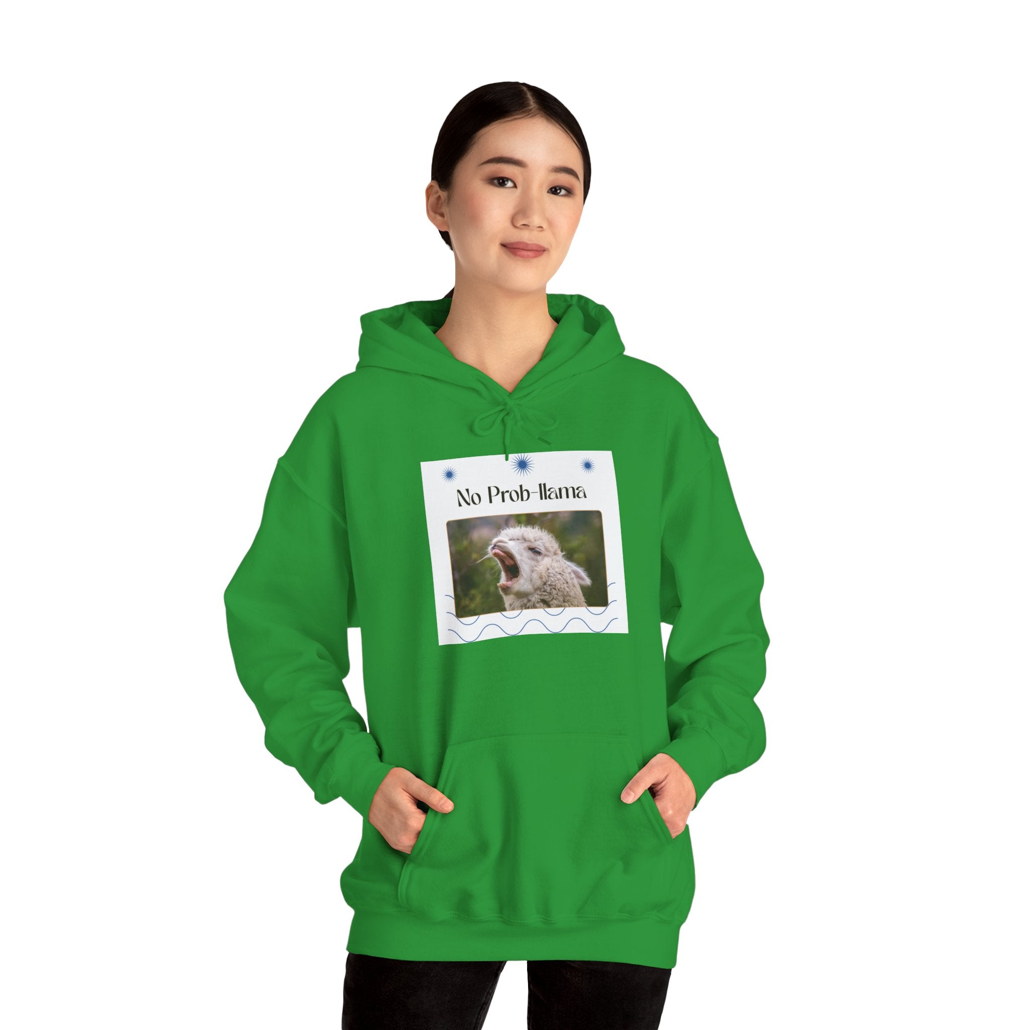 "No Prob-Llama" Unisex Hooded Sweatshirt with Fun Design, Cozy Apparel for Relaxed Days, Gifts for Friends, Casual Wear, Unique Gift Idea, Birthday Present