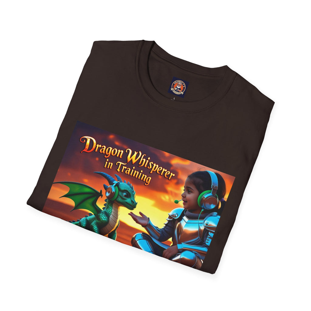 Funny Dragon Whisperer Unisex Softstyle T-Shirt | Fantasy Apparel, Gift for Dragon Lovers, Kids & Adults, Birthday Present, Magical Vibe