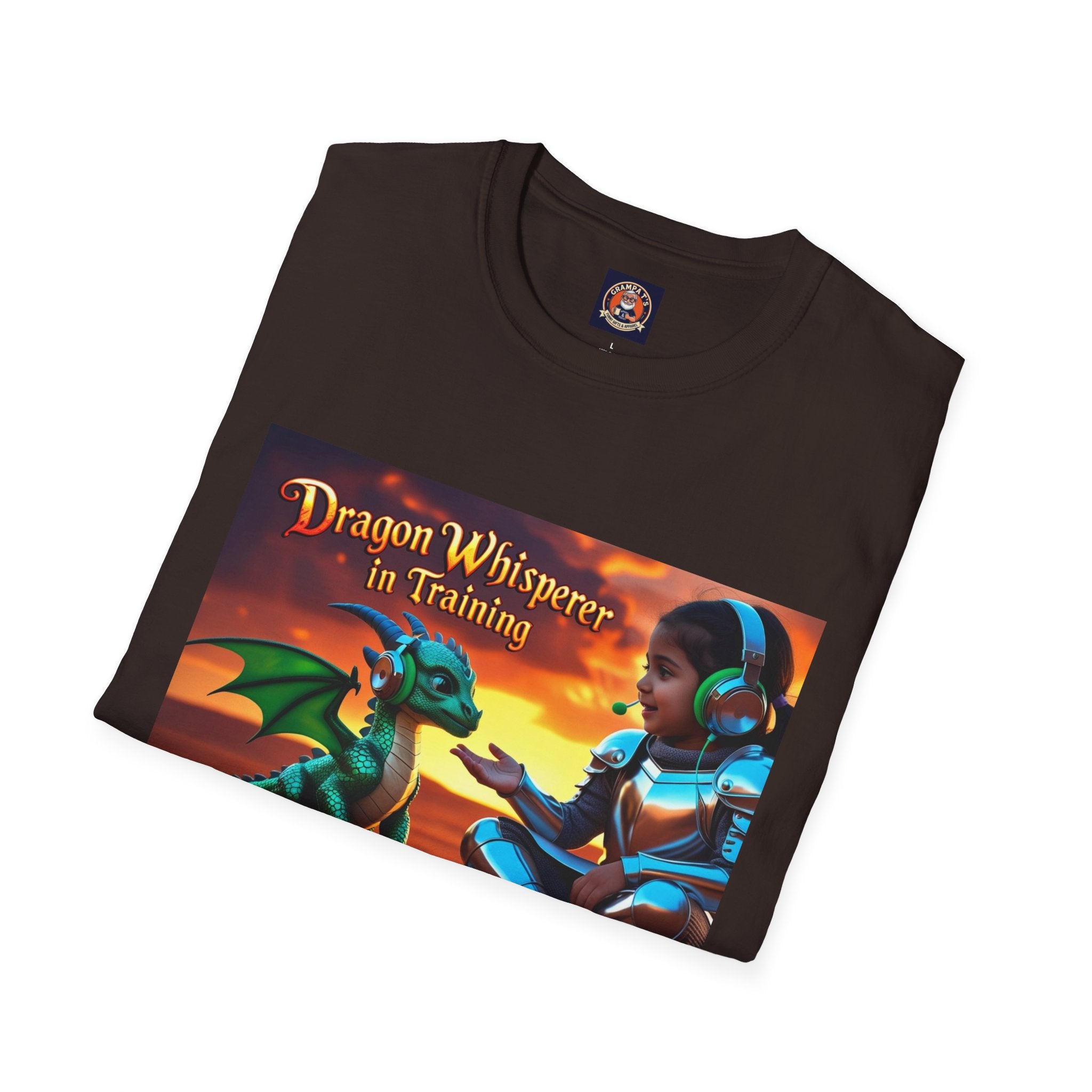 Funny Dragon Whisperer Unisex Softstyle T-Shirt | Fantasy Apparel, Gift for Dragon Lovers, Kids & Adults, Birthday Present, Magical Vibe