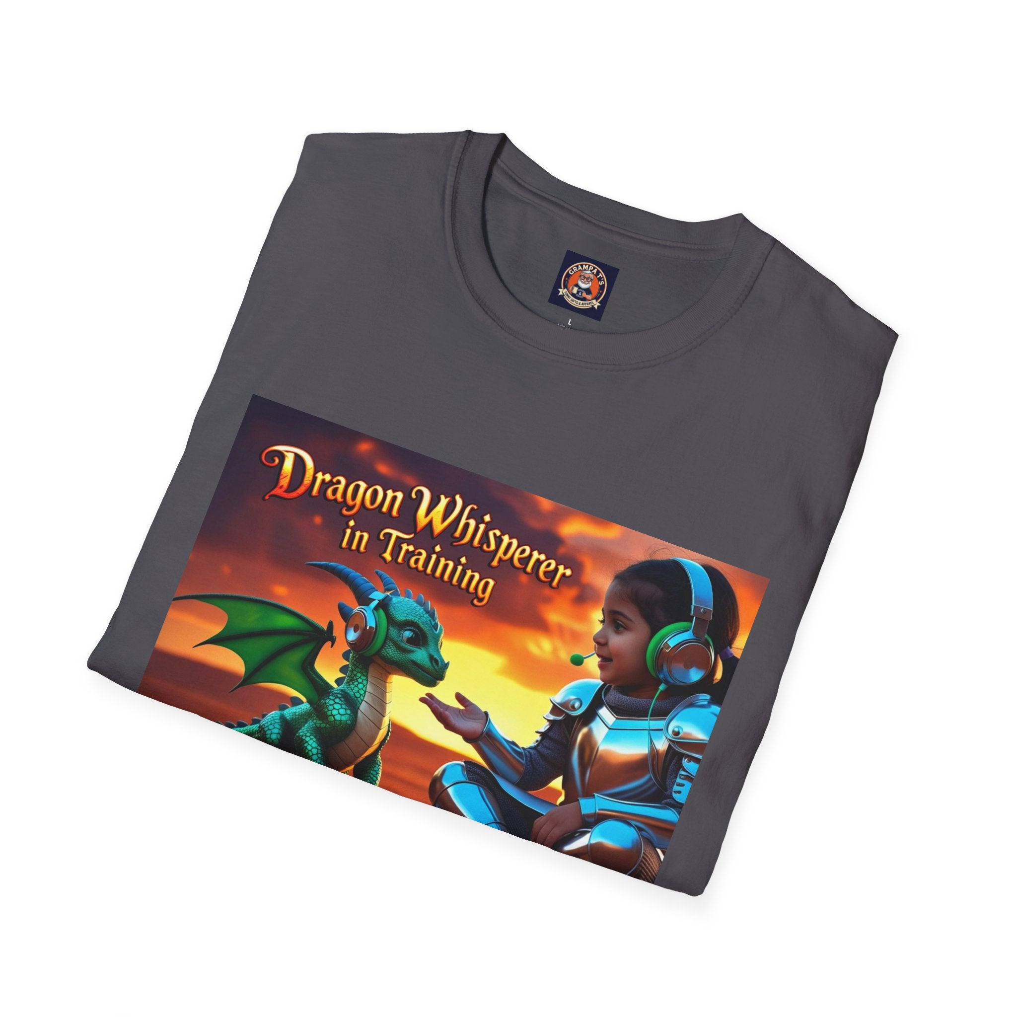 Funny Dragon Whisperer Unisex Softstyle T-Shirt | Fantasy Apparel, Gift for Dragon Lovers, Kids & Adults, Birthday Present, Magical Vibe