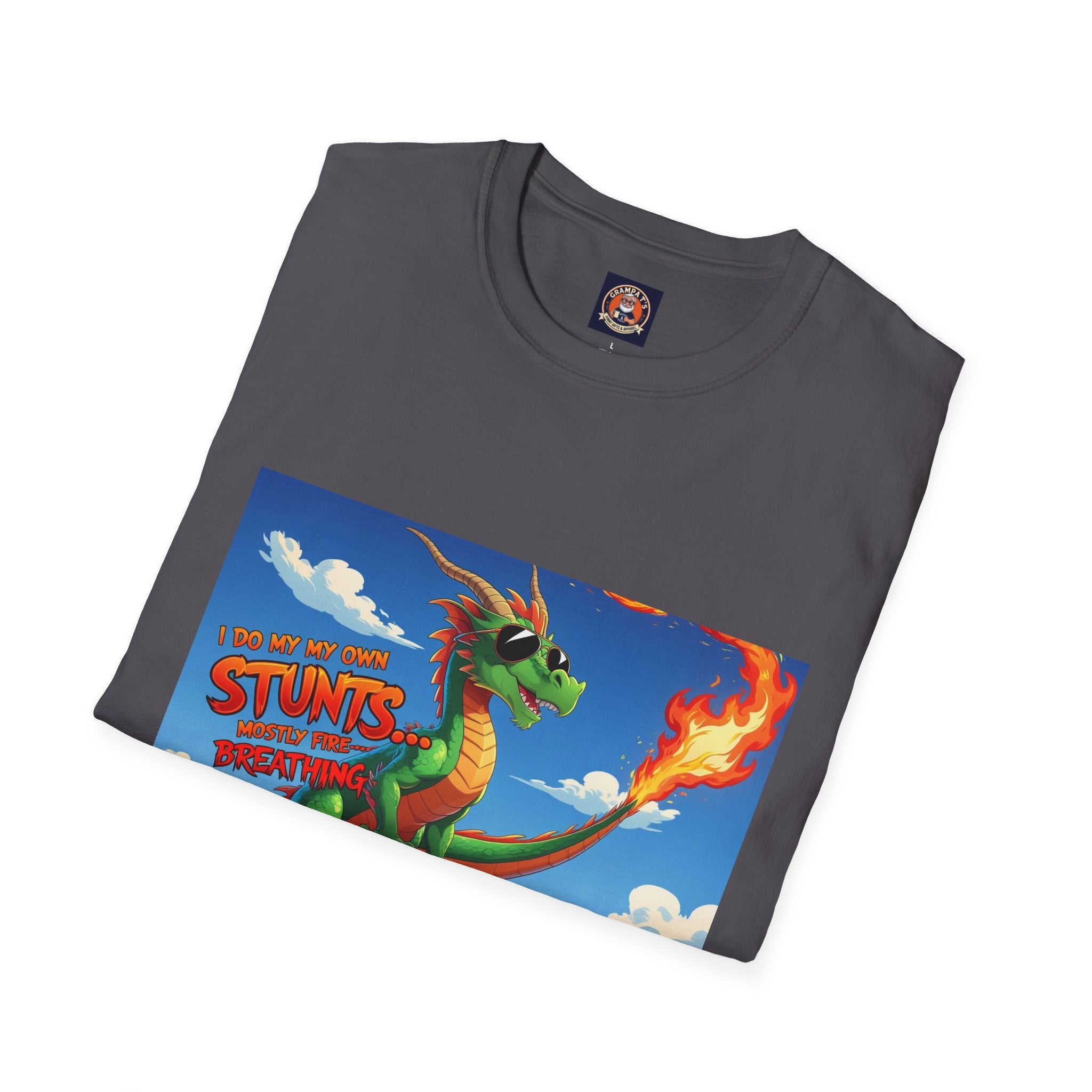 Funny Fire-Breathing Dragon T-Shirt | Fantasy Graphic Tee for Kids and Adults, Unisex Softstyle T-Shirt, Casual Wear, Game Night Apparel, [...]