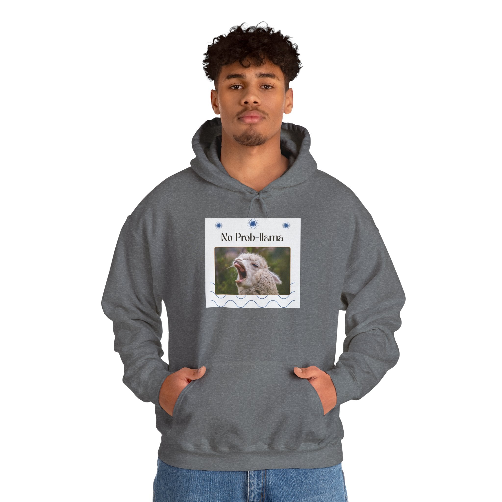 "No Prob-Llama" Unisex Hooded Sweatshirt with Fun Design, Cozy Apparel for Relaxed Days, Gifts for Friends, Casual Wear, Unique Gift Idea, Birthday Present
