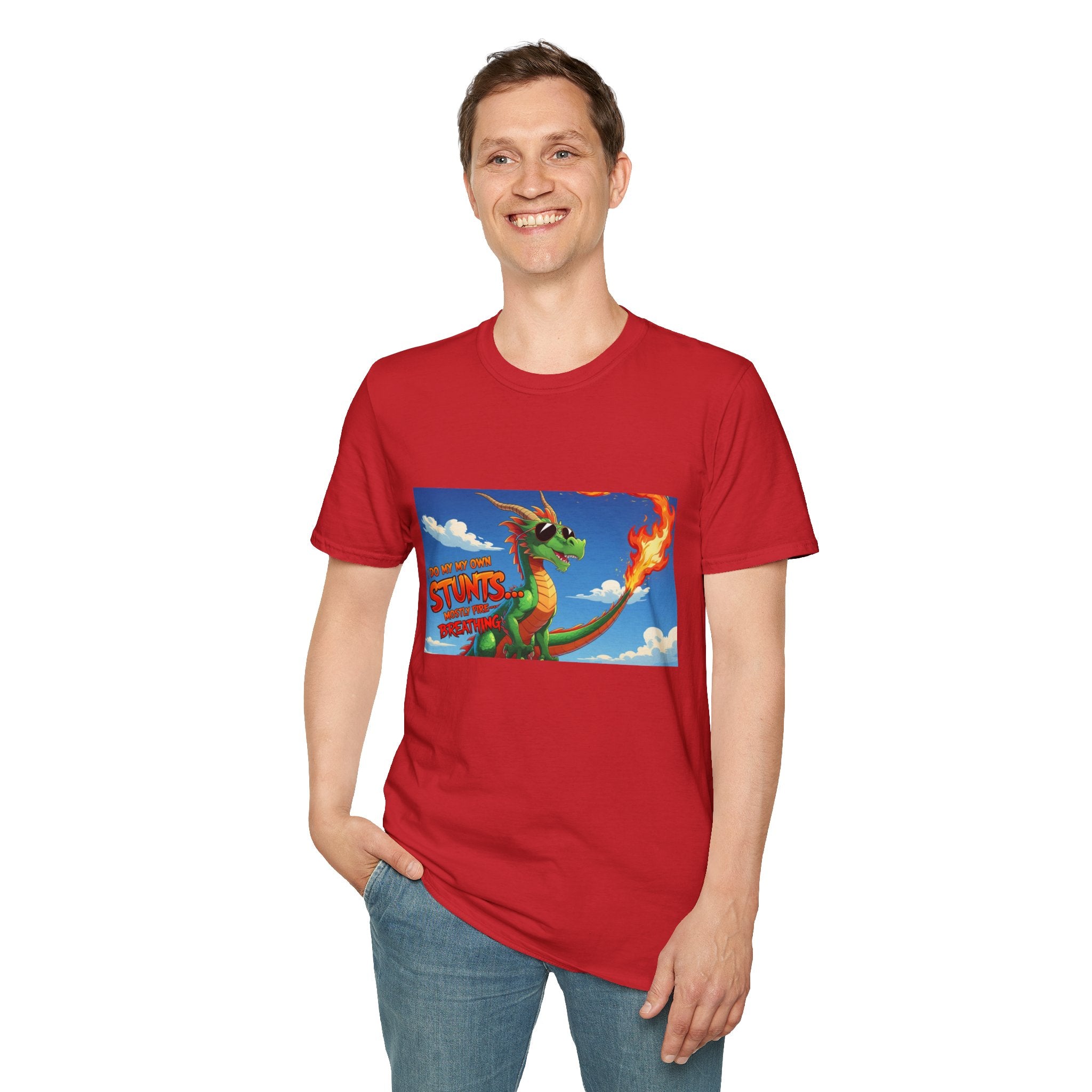 Funny Fire-Breathing Dragon T-Shirt | Fantasy Graphic Tee for Kids and Adults, Unisex Softstyle T-Shirt, Casual Wear, Game Night Apparel, [...]