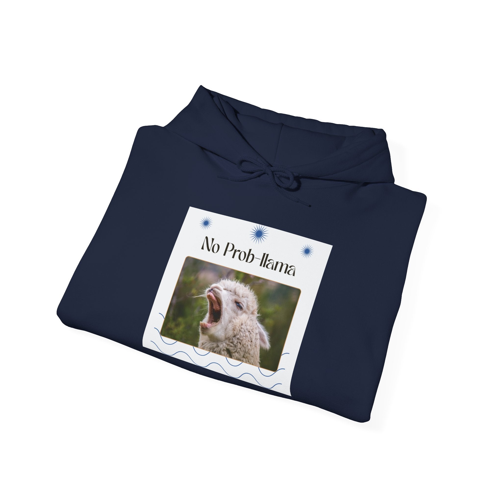 "No Prob-Llama" Unisex Hooded Sweatshirt with Fun Design, Cozy Apparel for Relaxed Days, Gifts for Friends, Casual Wear, Unique Gift Idea, Birthday Present