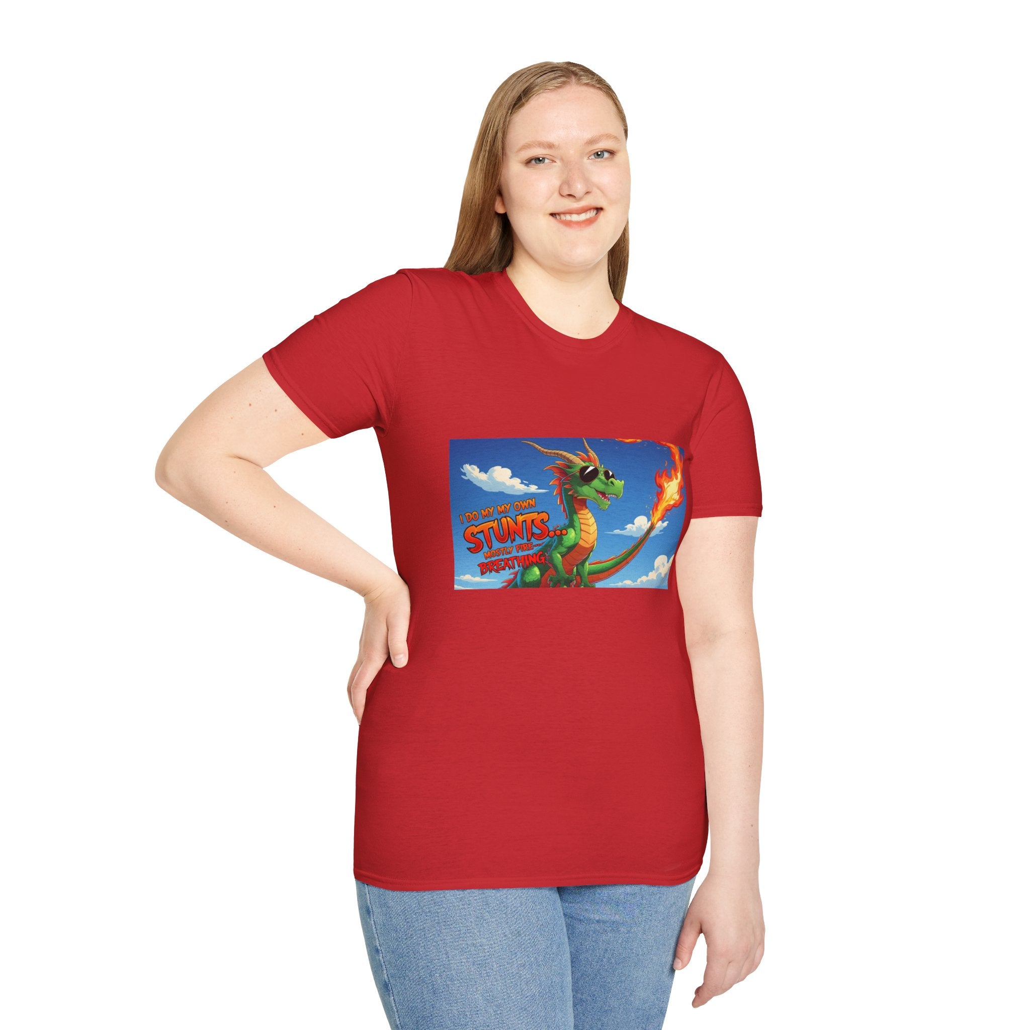 Funny Fire-Breathing Dragon T-Shirt | Fantasy Graphic Tee for Kids and Adults, Unisex Softstyle T-Shirt, Casual Wear, Game Night Apparel, [...]