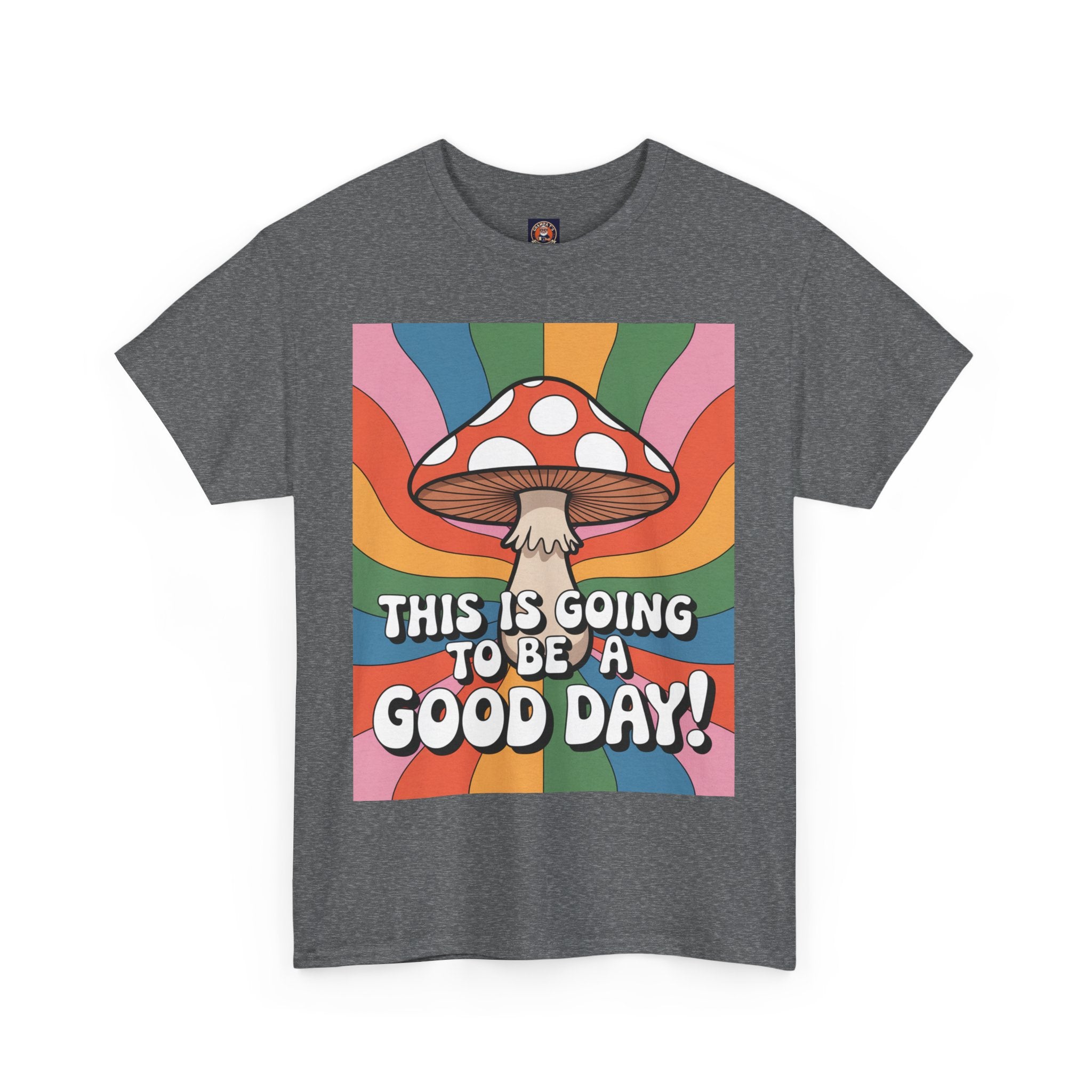 Fun Hippy Mushroom Cheerful Graphic Tee, Positive Vibes T-Shirt for Everyday Wear, Gift for Nature Lovers, Trendy Casual Wear, Eco-Friendly Fashion