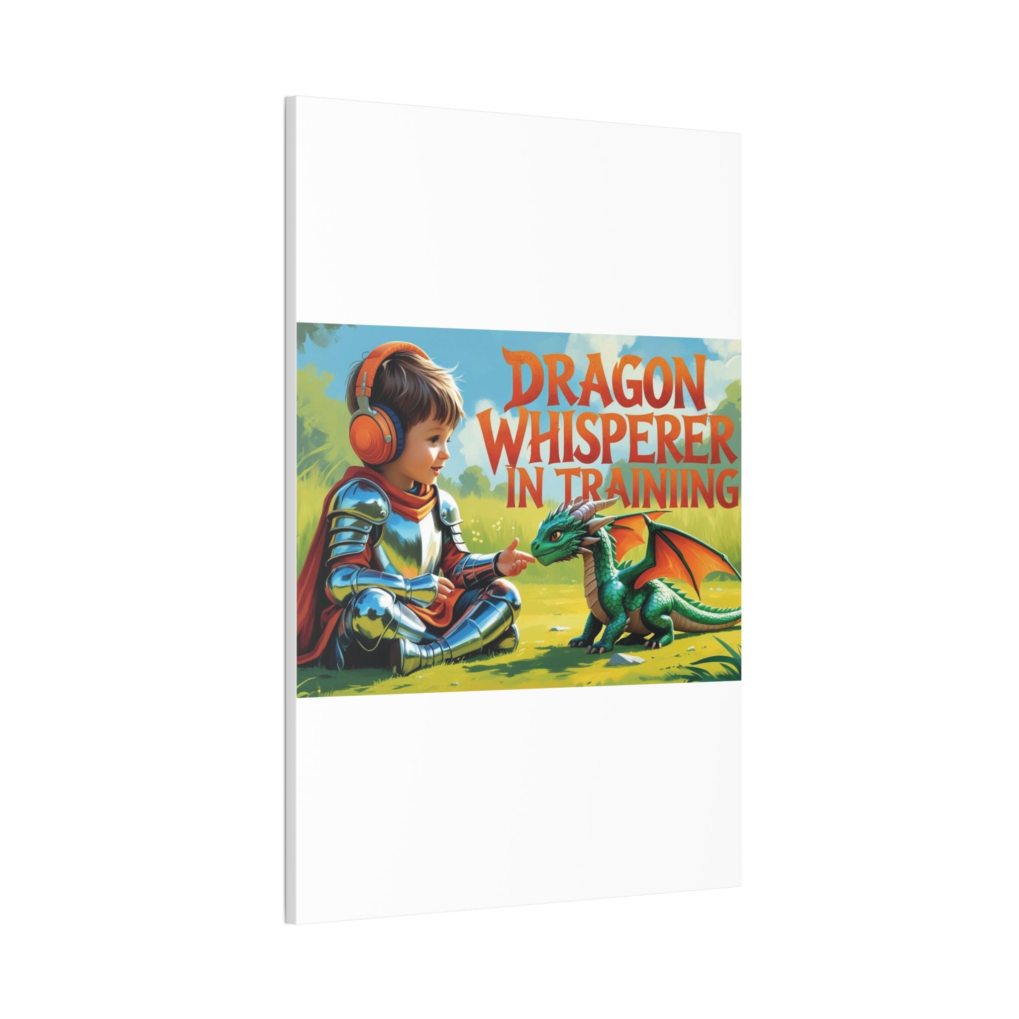 Dragon Whisperer Canvas Print, Playroom Decor, Childrens Wall Art, Fantasy Kids Room, Dragon Lover Gift, Adventure Art, Kid's Room Decor