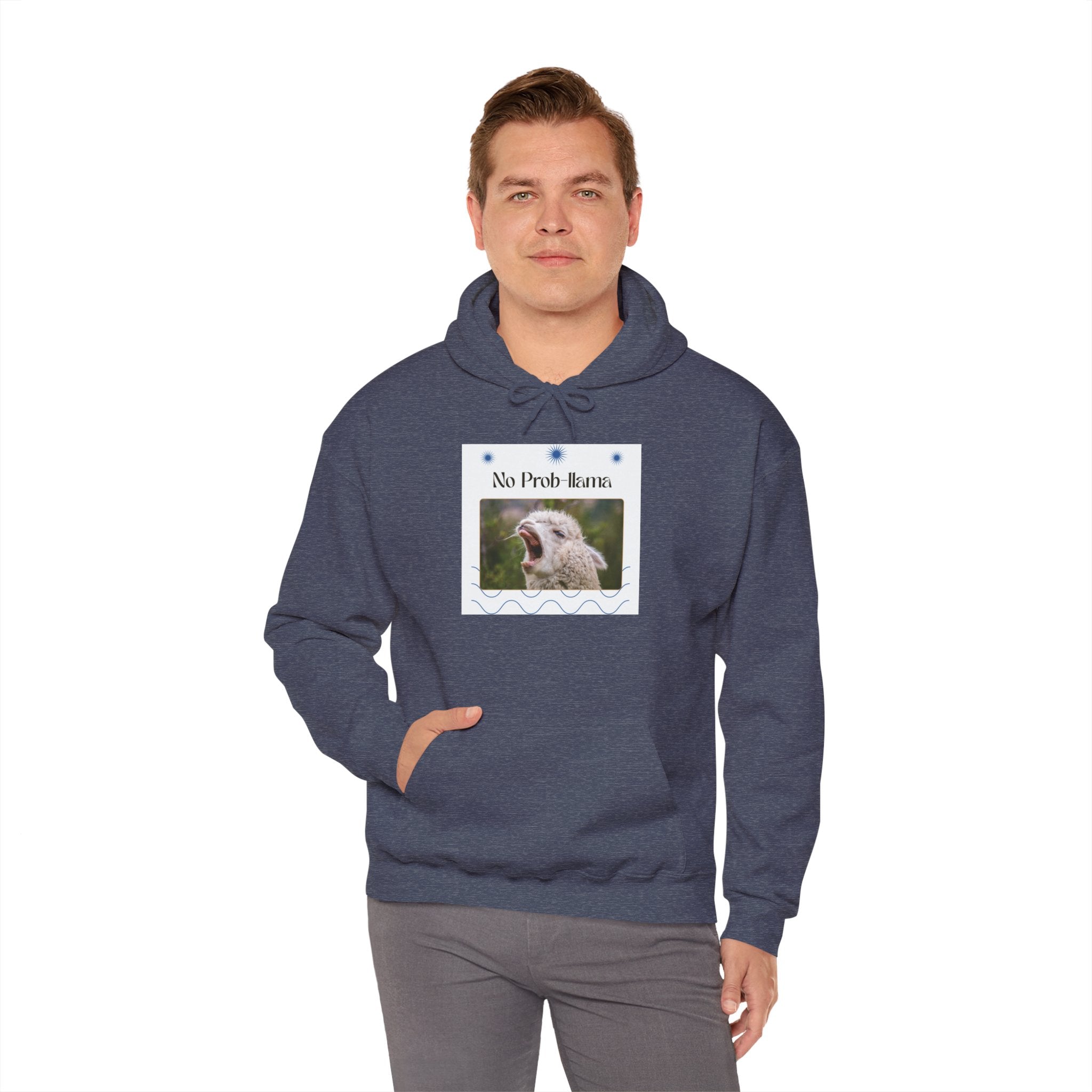 "No Prob-Llama" Unisex Hooded Sweatshirt with Fun Design, Cozy Apparel for Relaxed Days, Gifts for Friends, Casual Wear, Unique Gift Idea, Birthday Present