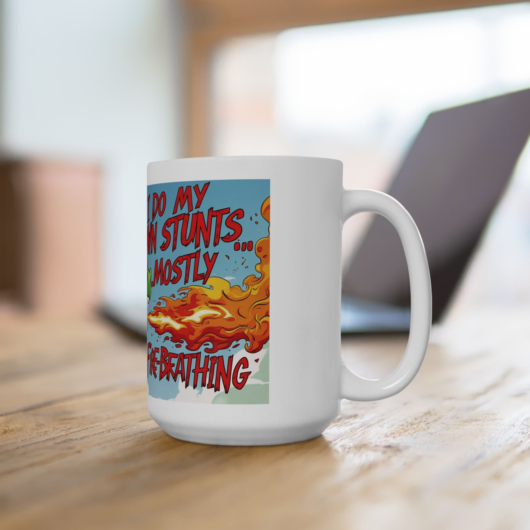 Fire-Breathing Dragon Ceramic Mug - Fun Fantasy Coffee Cup for Dragon Lovers, Fantasy Gifts, Quirky Home Decor, Birthday, Cosplay