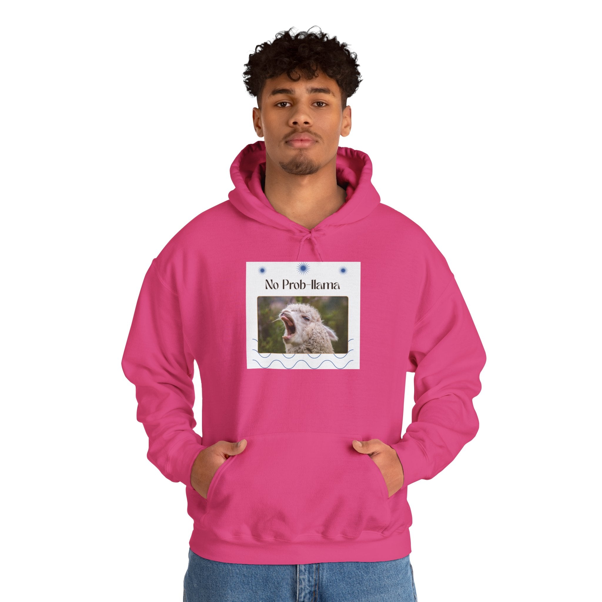 "No Prob-Llama" Unisex Hooded Sweatshirt with Fun Design, Cozy Apparel for Relaxed Days, Gifts for Friends, Casual Wear, Unique Gift Idea, Birthday Present