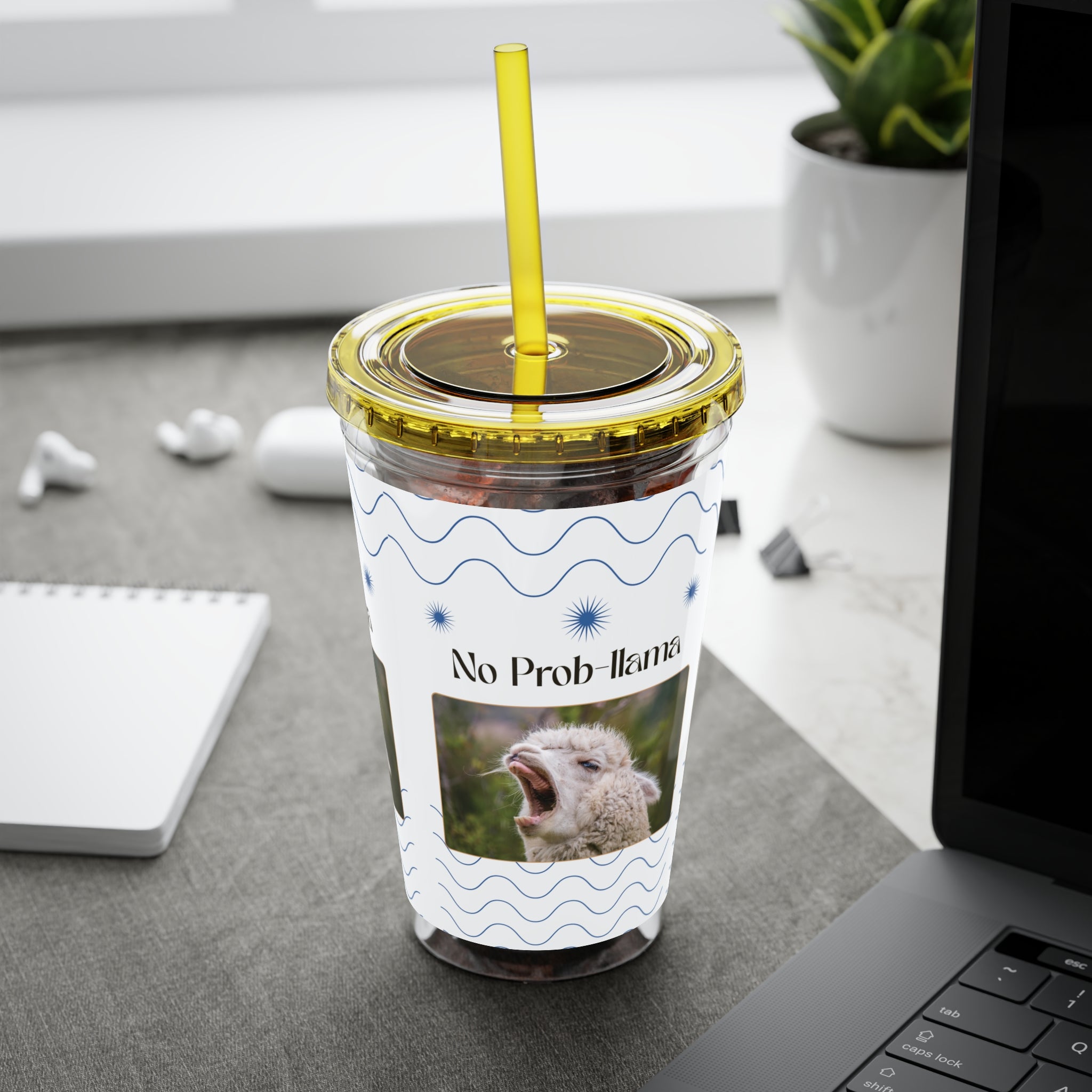 Tumbler Cup - &quot;No Prob-Llama&quot; Graphic 16oz Sunsplash Travel Cup