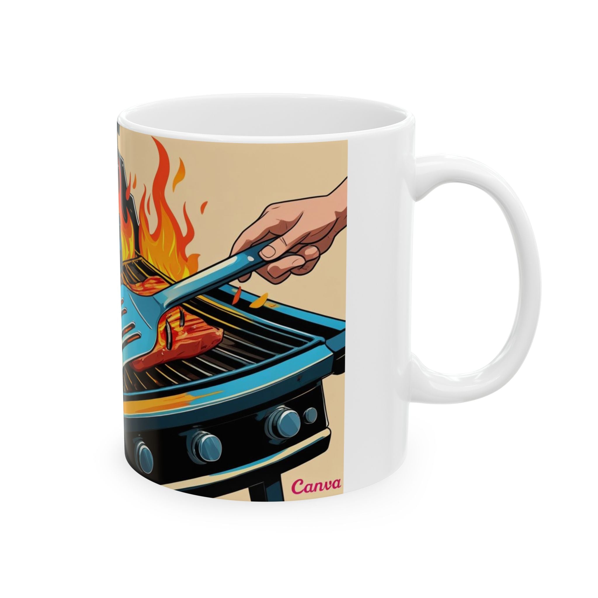 Fun Dad the Grill Master Ceramic Mug - Fun BBQ Coffee Cup for Grill Lovers, Father's Day Gift, Summer BBQ, Fire Up Your Mornings!