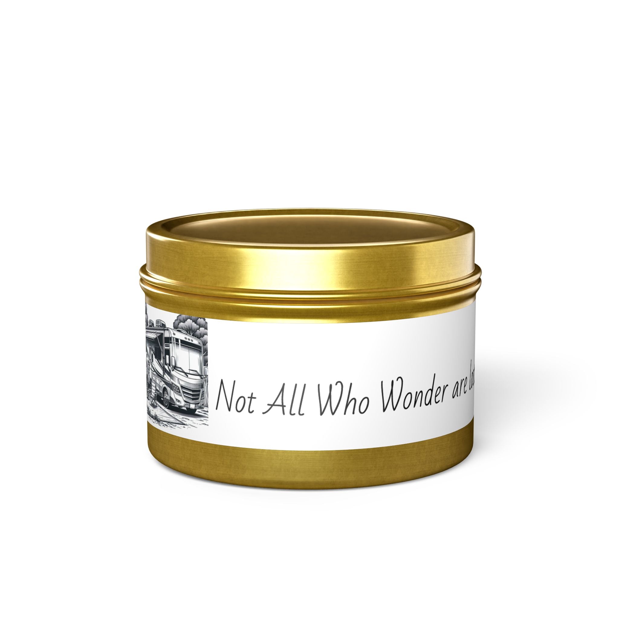 Inspirational Tin Candles - "Not All Who Wonder Are Lost" - Travel Lovers Gift, Home Decor, Aromatic Relaxation, Adventure Decor, Unique