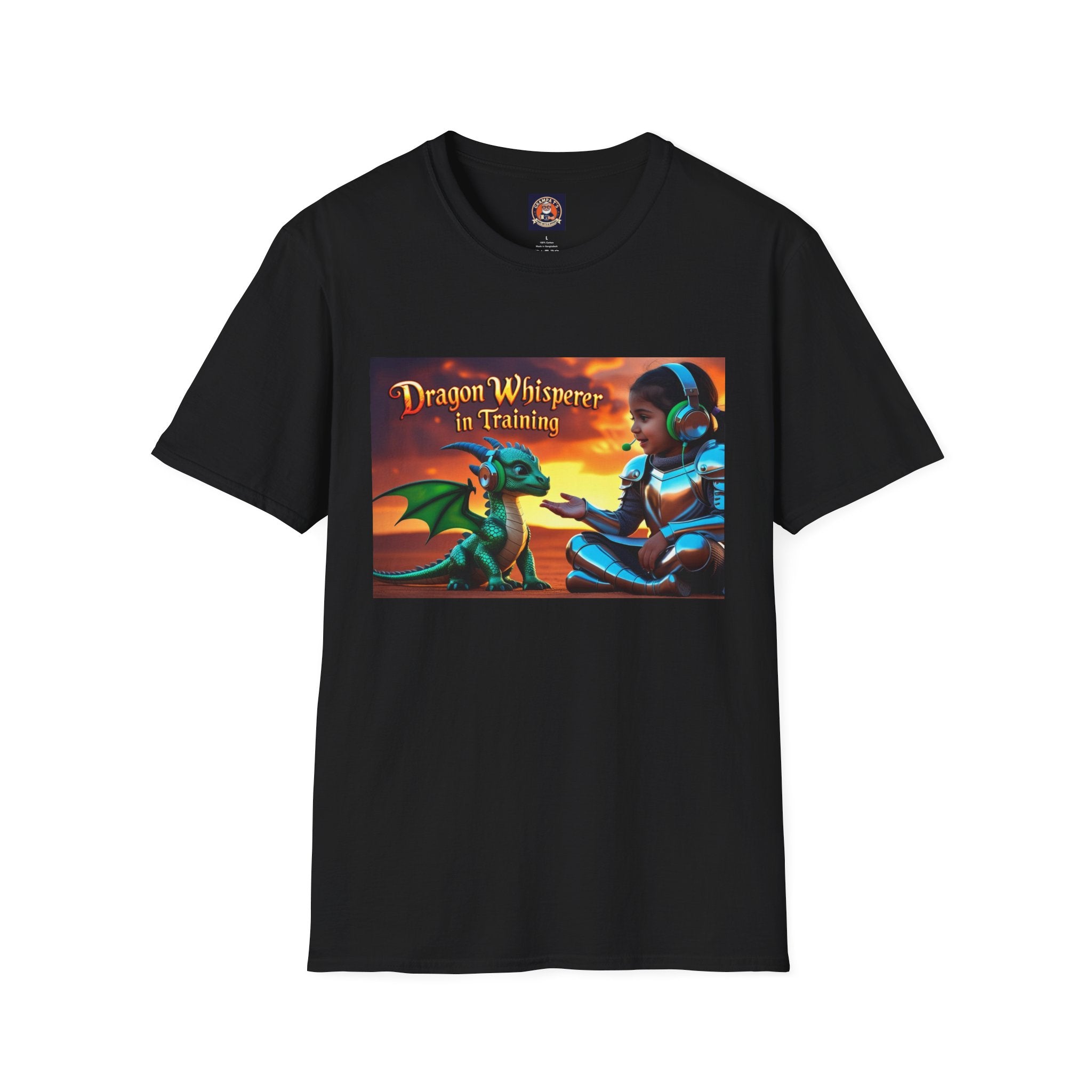 Funny Dragon Whisperer Unisex Softstyle T-Shirt | Fantasy Apparel, Gift for Dragon Lovers, Kids & Adults, Birthday Present, Magical Vibe