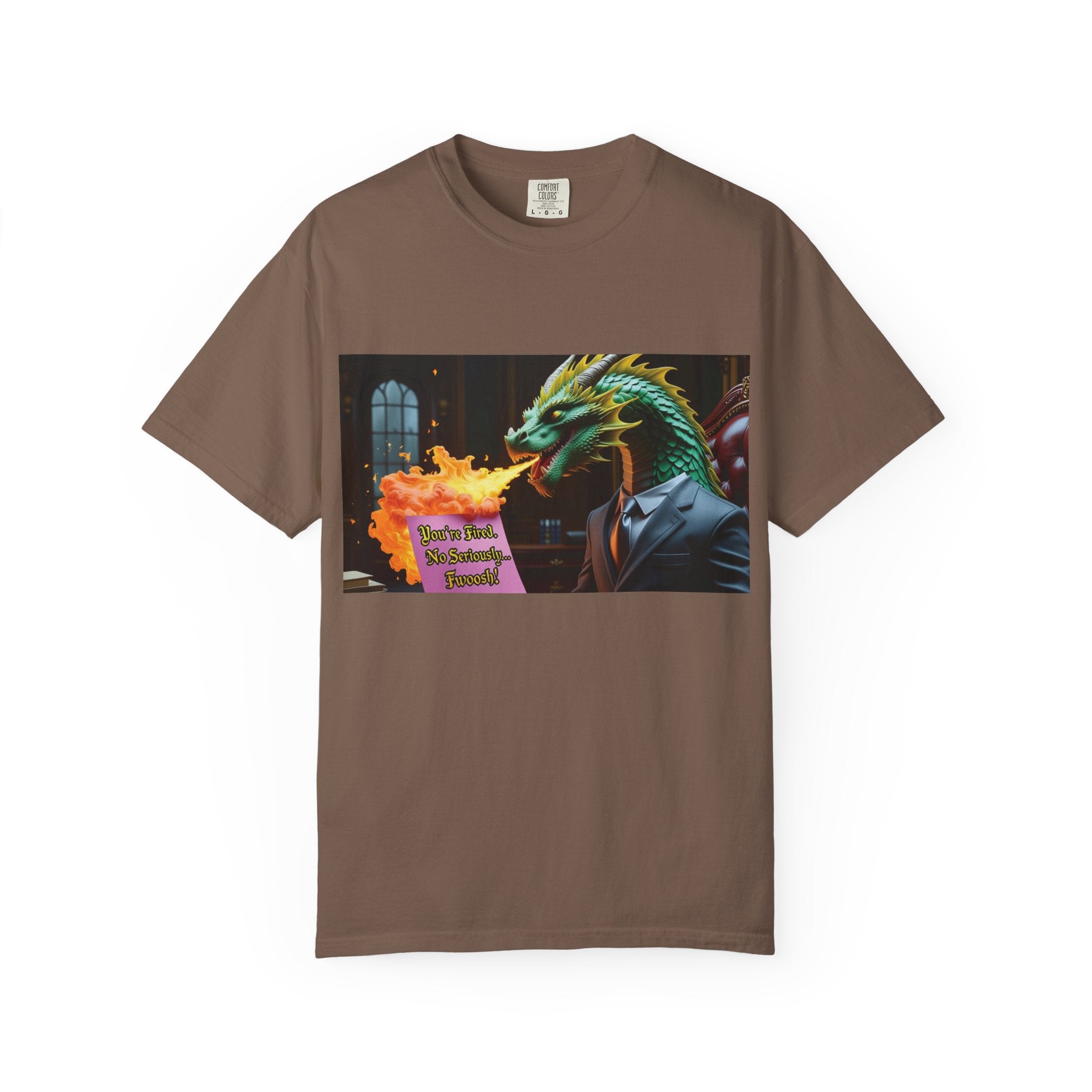 Dragon Fire  Unisex Garment-Dyed T-Shirt, Fun Graphic Tee, Unique Gift, Casual Wear, Fantasy Lover Apparel, Statement Shirt