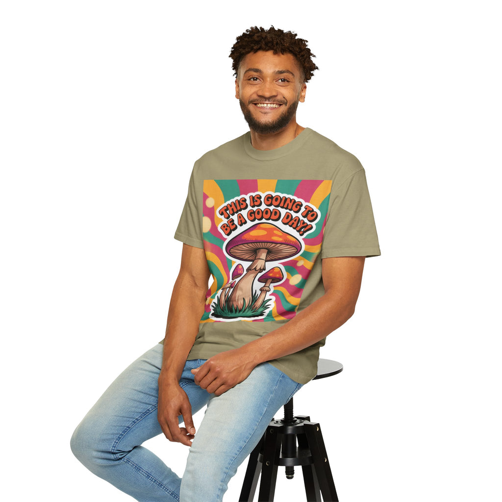 Positive Vibes T-shirt, Retro Mushroom Tee, Unisex Psychedelic Shirt, Gift for Friends, Casual Wear, Summer Essentials
