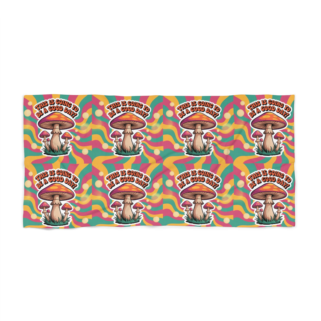 Psychedelic Retro Mushroom Beach Towel - Groovy Mushroom Design for Summer Fun, Vacation Essentials, Poolside Relaxation, Gift for Nature Lovers, [...]