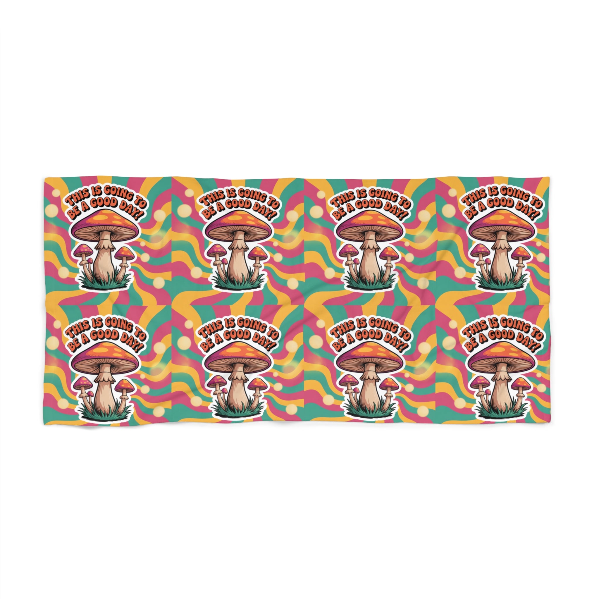 Psychedelic Retro Mushroom Beach Towel - Groovy Mushroom Design for Summer Fun, Vacation Essentials, Poolside Relaxation, Gift for Nature Lovers, [...]