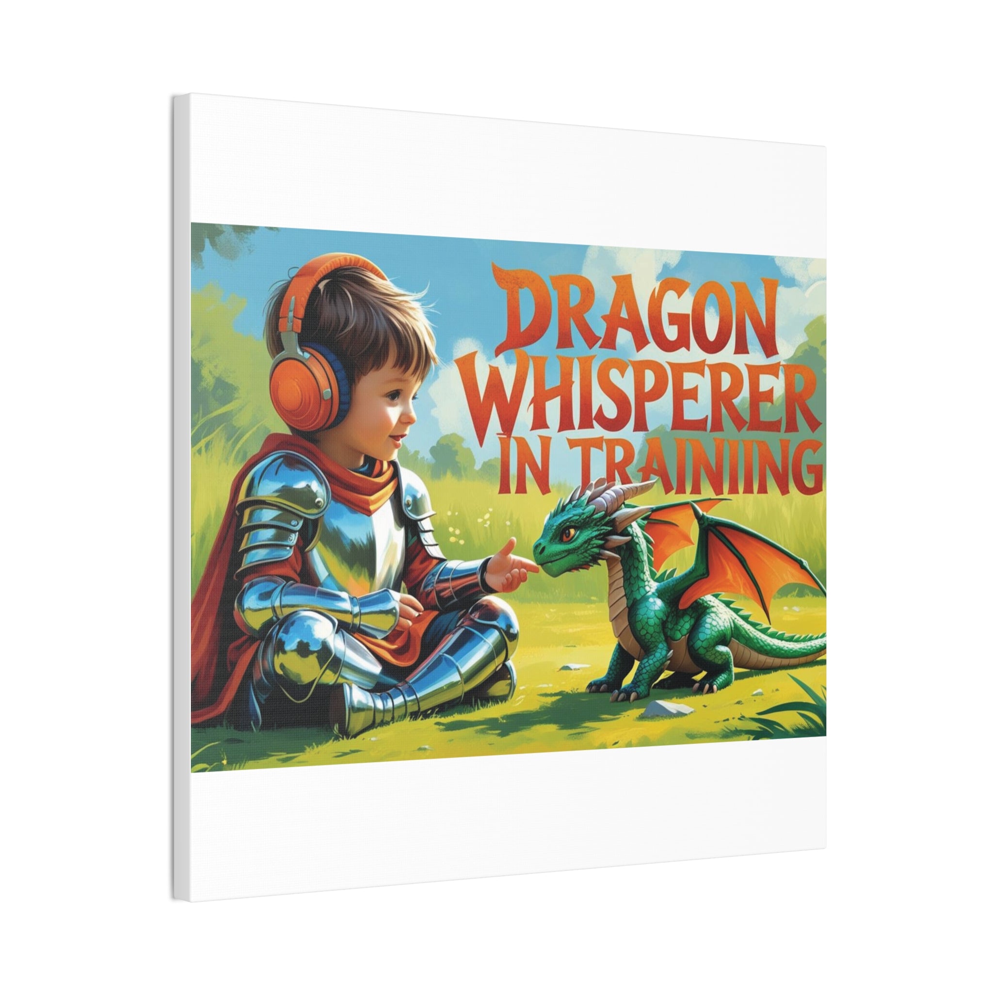 Dragon Whisperer Canvas Print, Playroom Decor, Childrens Wall Art, Fantasy Kids Room, Dragon Lover Gift, Adventure Art, Kid's Room Decor