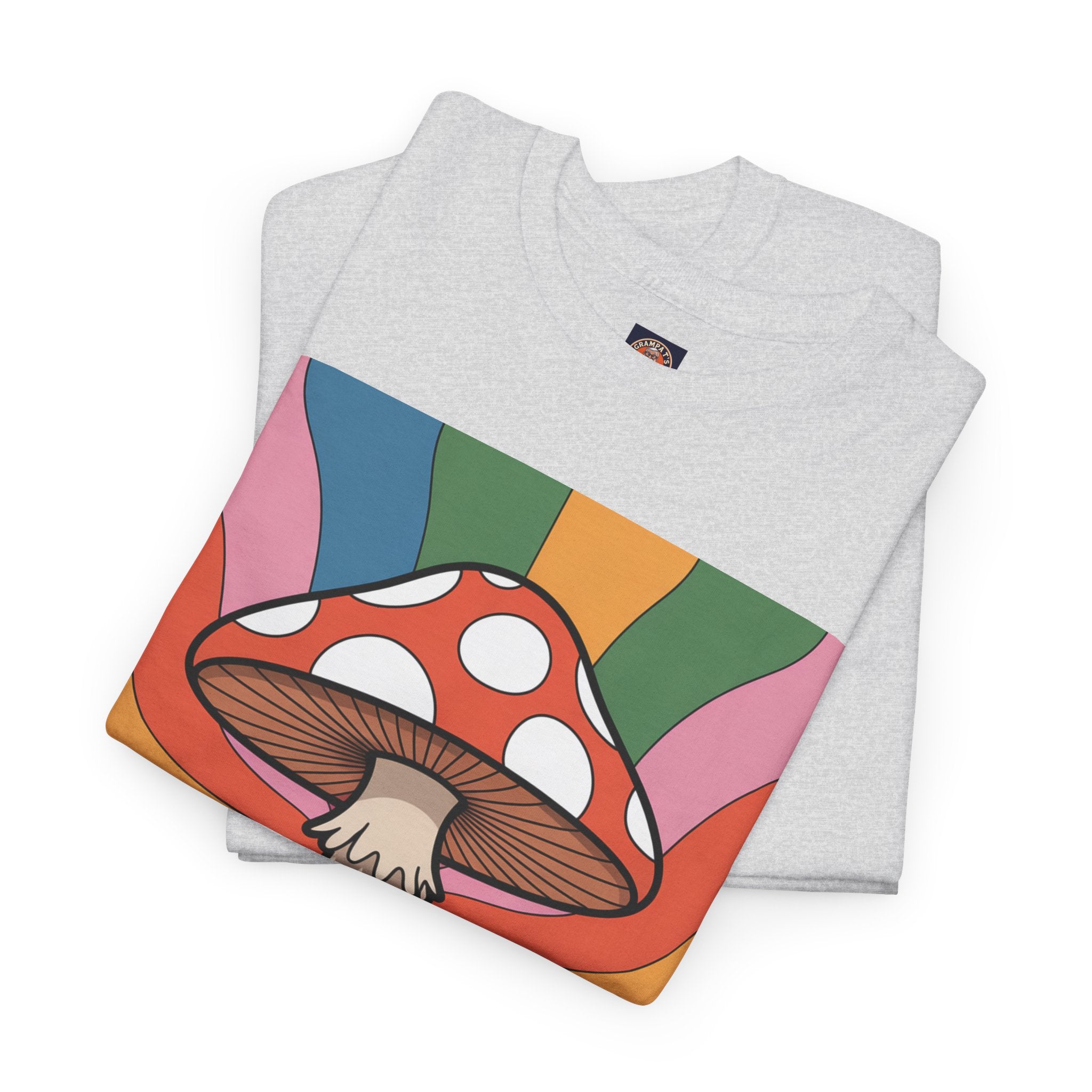 Fun Hippy Mushroom Cheerful Graphic Tee, Positive Vibes T-Shirt for Everyday Wear, Gift for Nature Lovers, Trendy Casual Wear, Eco-Friendly Fashion