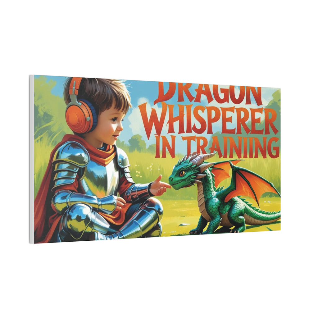 Dragon Whisperer Canvas Print, Playroom Decor, Childrens Wall Art, Fantasy Kids Room, Dragon Lover Gift, Adventure Art, Kid's Room Decor