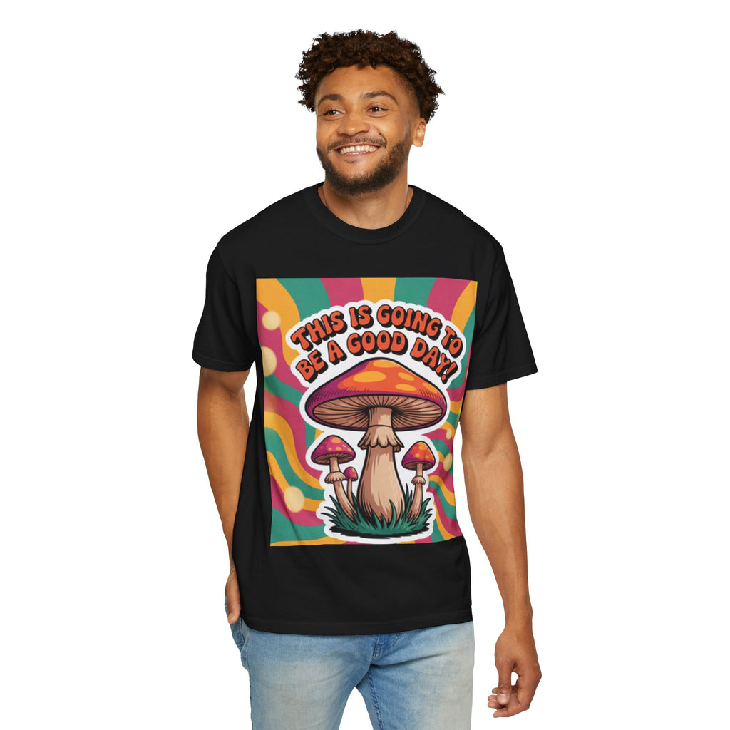 Positive Vibes T-shirt, Retro Mushroom Tee, Unisex Psychedelic Shirt, Gift for Friends, Casual Wear, Summer Essentials
