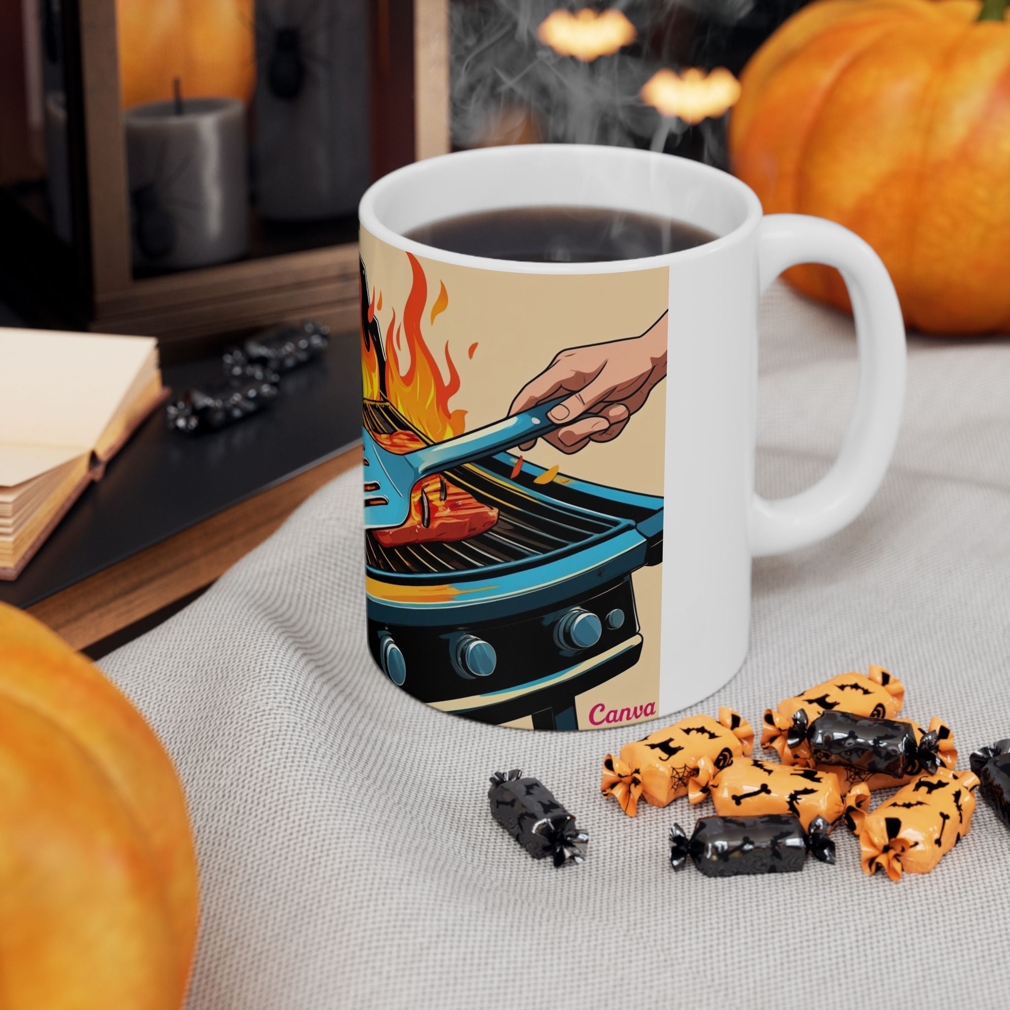 Fun Dad the Grill Master Ceramic Mug - Fun BBQ Coffee Cup for Grill Lovers, Father's Day Gift, Summer BBQ, Fire Up Your Mornings!