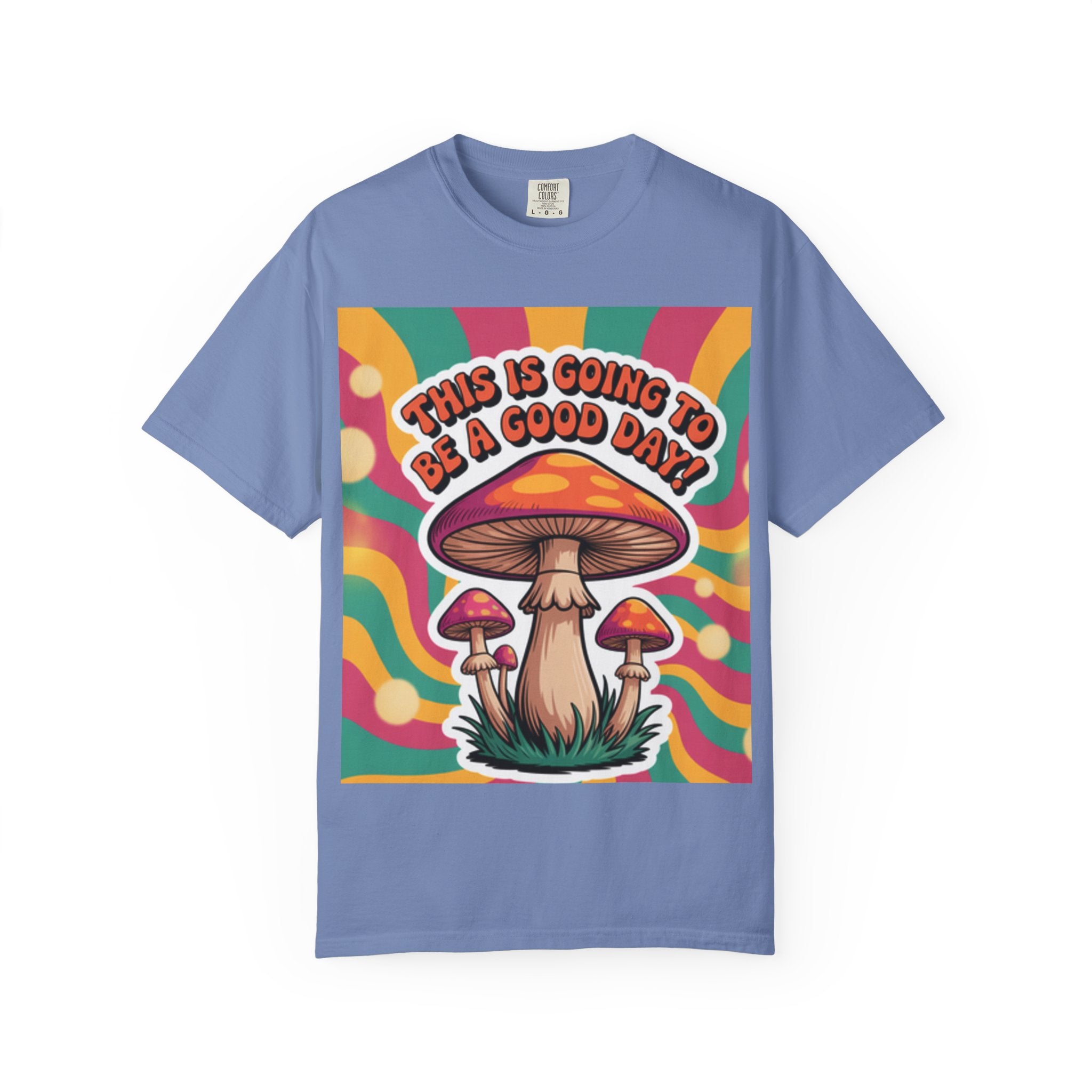 Positive Vibes T-shirt, Retro Mushroom Tee, Unisex Psychedelic Shirt, Gift for Friends, Casual Wear, Summer Essentials