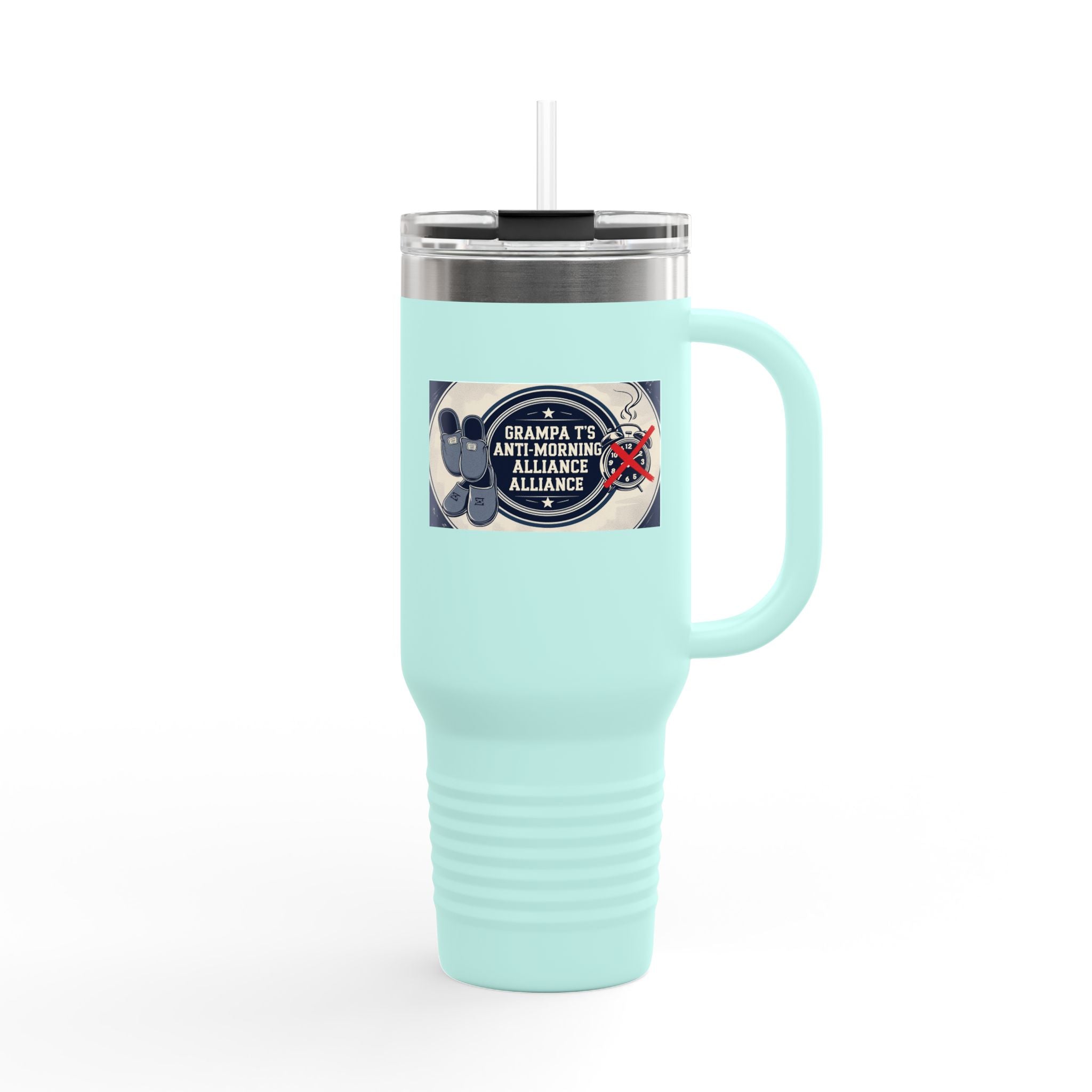 Grampa T's Anti-Morning Funny Custom Insulated Travel Mug, 40oz – Perfect for Coffee Lovers, On-the-Go Drinkware, Gifts for Him/Her, Unique Travel Accessories, [...]