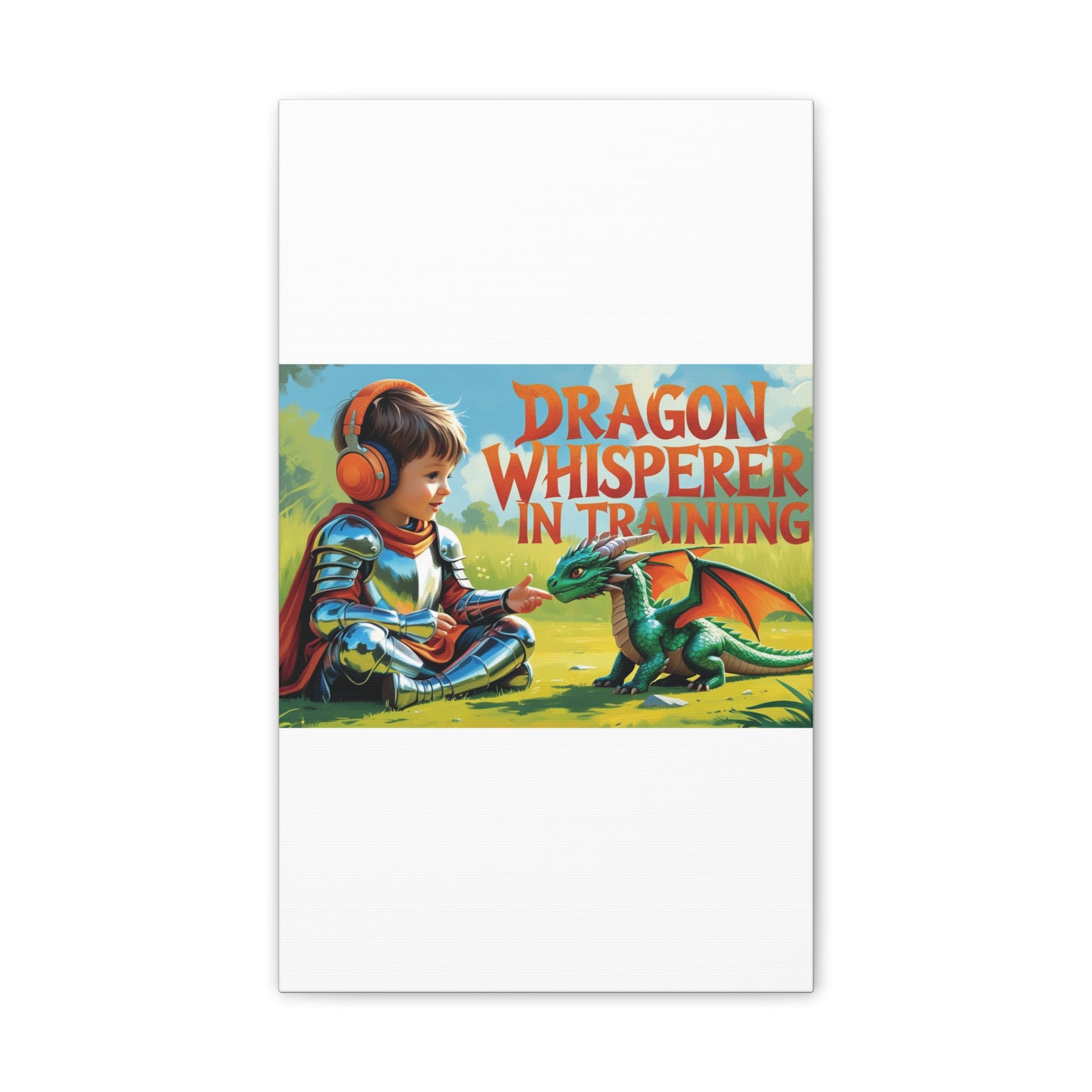 Dragon Whisperer Canvas Print, Playroom Decor, Childrens Wall Art, Fantasy Kids Room, Dragon Lover Gift, Adventure Art, Kid's Room Decor