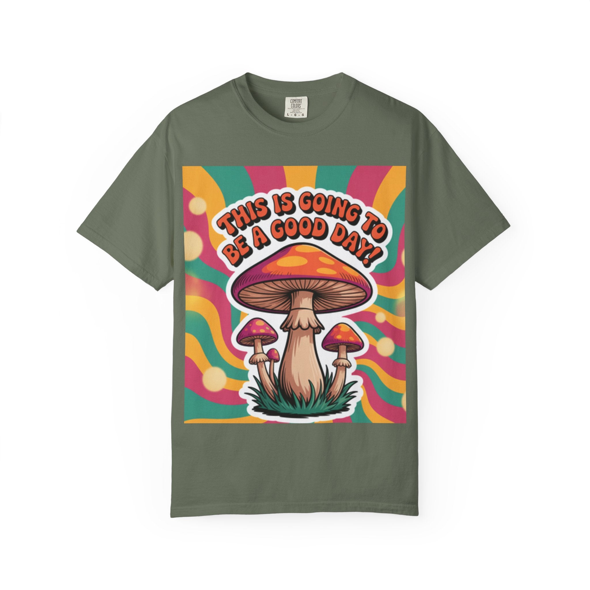 Positive Vibes T-shirt, Retro Mushroom Tee, Unisex Psychedelic Shirt, Gift for Friends, Casual Wear, Summer Essentials