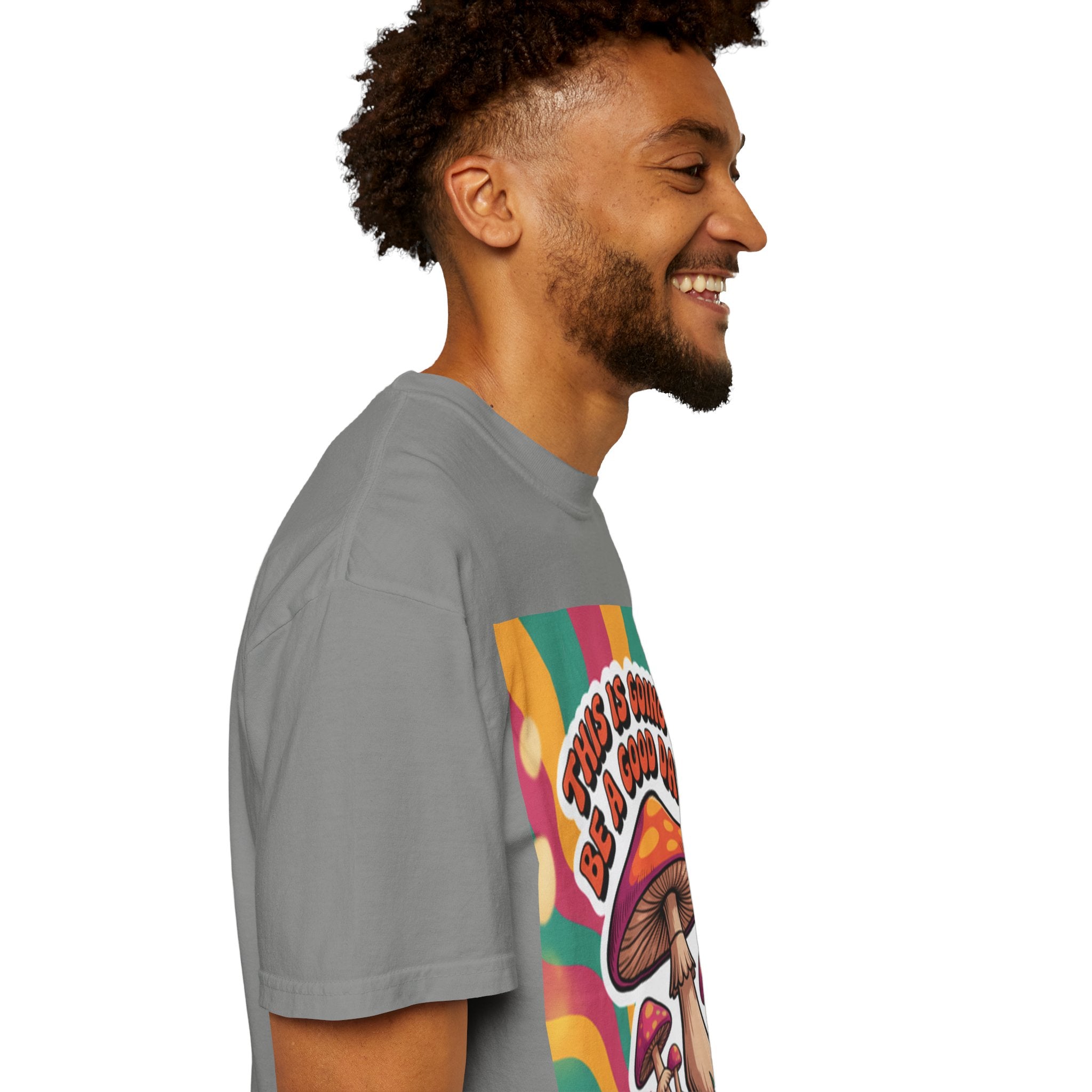 Positive Vibes T-shirt, Retro Mushroom Tee, Unisex Psychedelic Shirt, Gift for Friends, Casual Wear, Summer Essentials