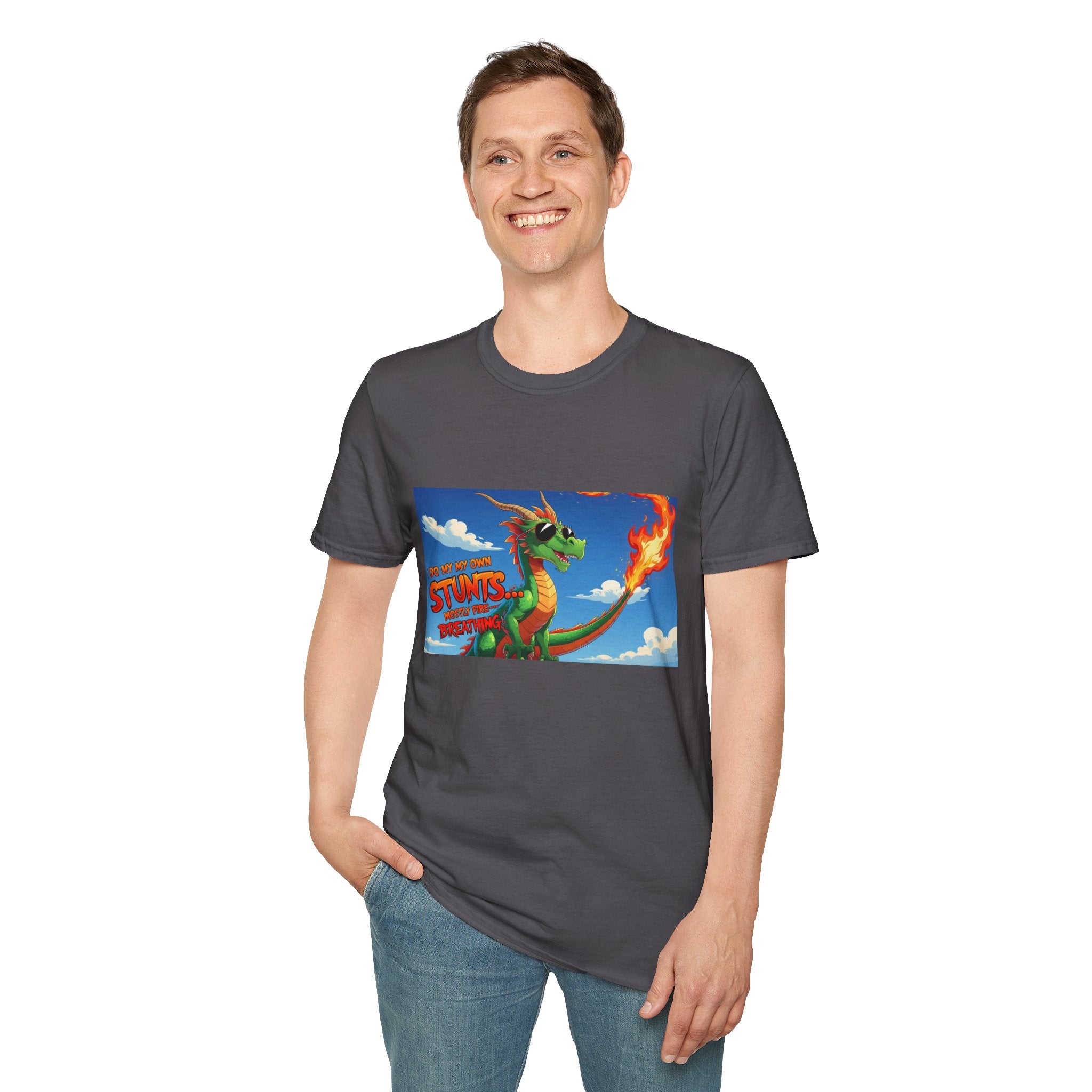 Funny Fire-Breathing Dragon T-Shirt | Fantasy Graphic Tee for Kids and Adults, Unisex Softstyle T-Shirt, Casual Wear, Game Night Apparel, [...]