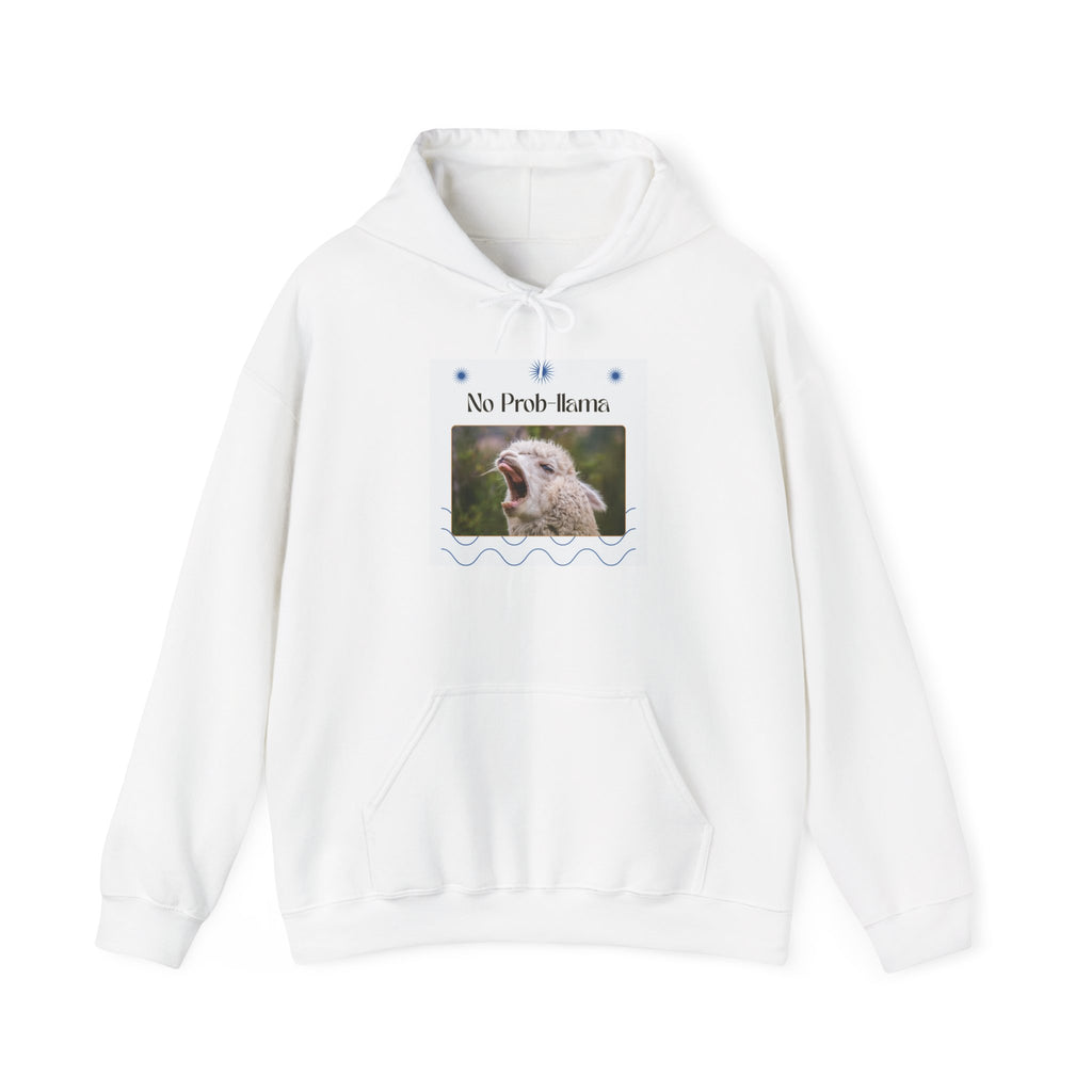 "No Prob-Llama" Unisex Hooded Sweatshirt with Fun Design, Cozy Apparel for Relaxed Days, Gifts for Friends, Casual Wear, Unique Gift Idea, Birthday Present