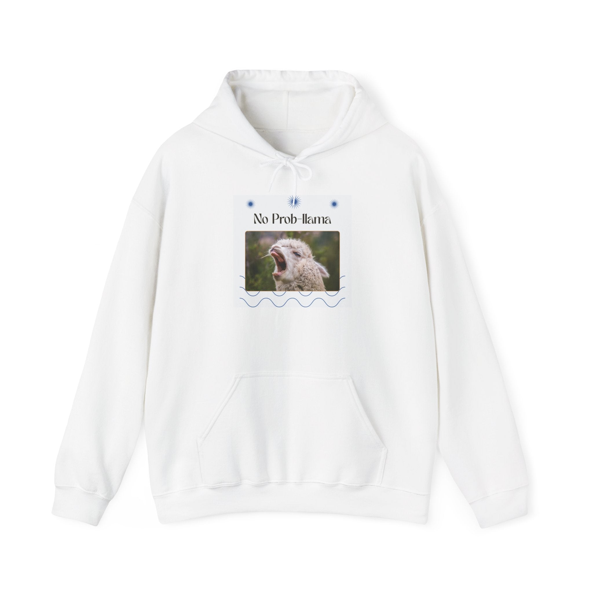 "No Prob-Llama" Unisex Hooded Sweatshirt with Fun Design, Cozy Apparel for Relaxed Days, Gifts for Friends, Casual Wear, Unique Gift Idea, Birthday Present