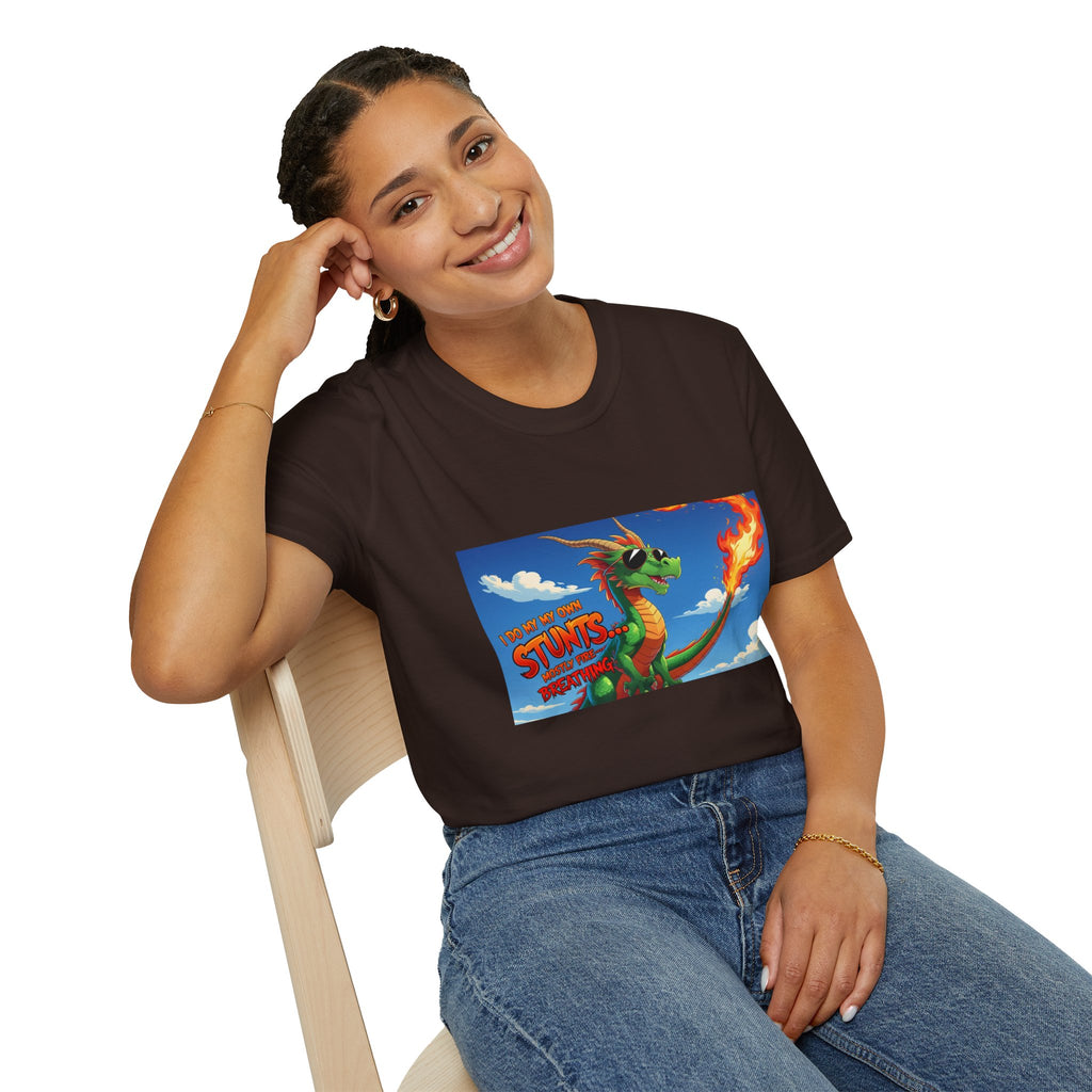 Funny Fire-Breathing Dragon T-Shirt | Fantasy Graphic Tee for Kids and Adults, Unisex Softstyle T-Shirt, Casual Wear, Game Night Apparel, [...]