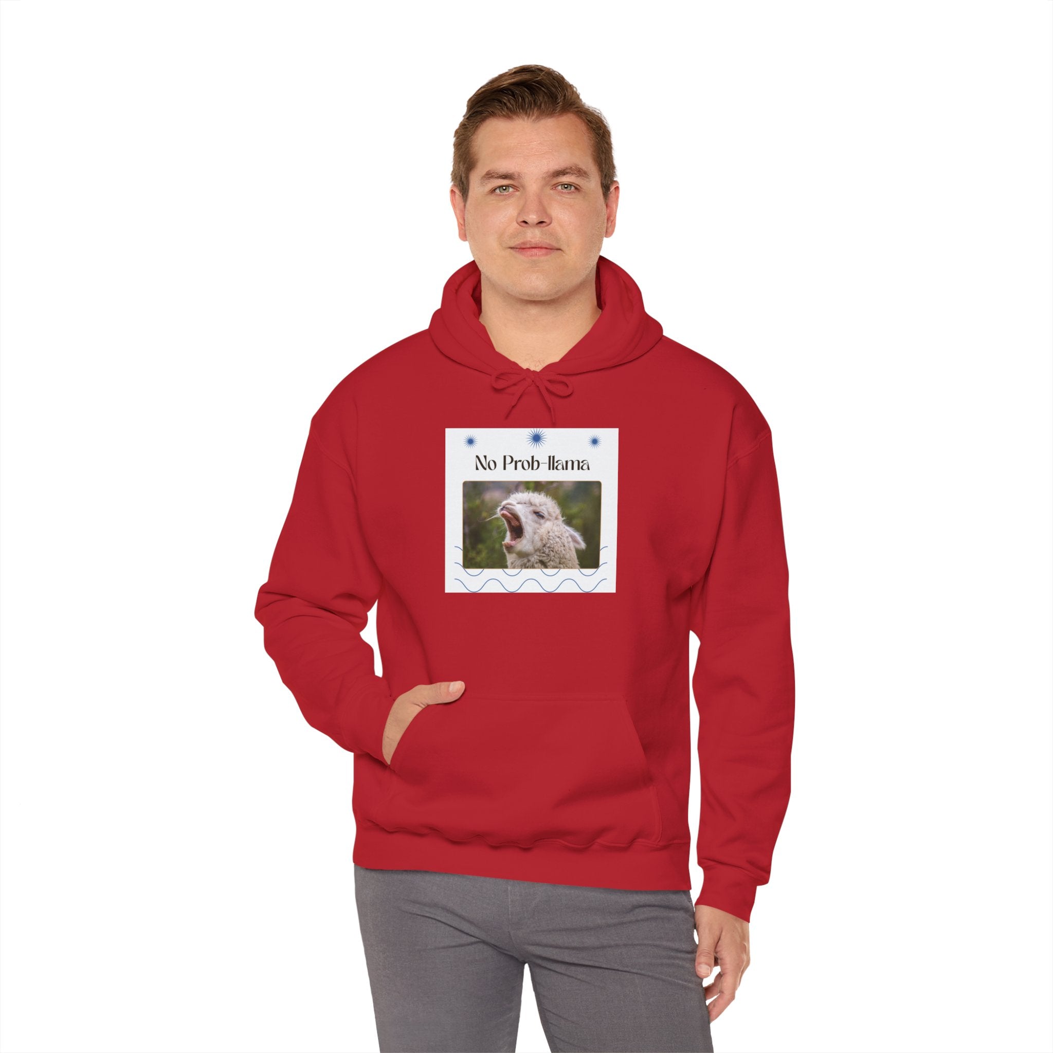 "No Prob-Llama" Unisex Hooded Sweatshirt with Fun Design, Cozy Apparel for Relaxed Days, Gifts for Friends, Casual Wear, Unique Gift Idea, Birthday Present
