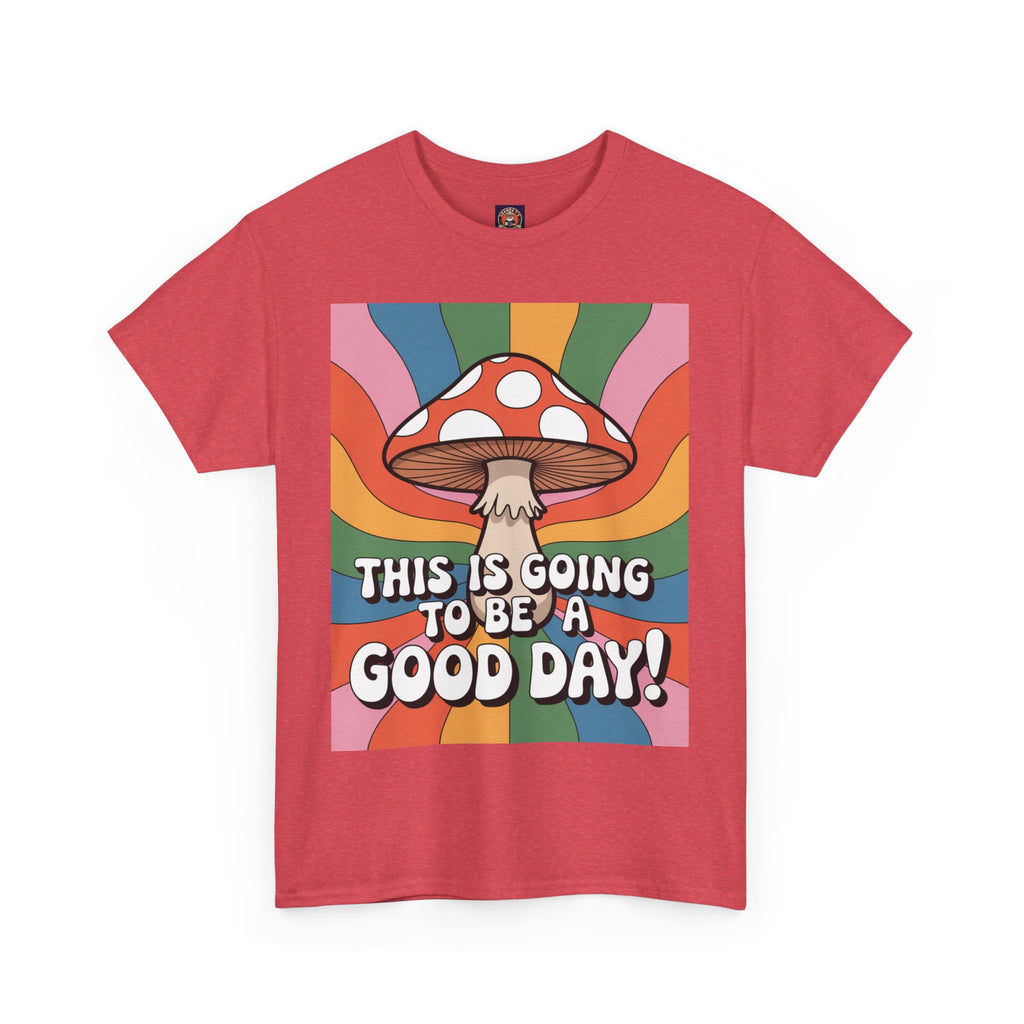 Fun Hippy Mushroom Cheerful Graphic Tee, Positive Vibes T-Shirt for Everyday Wear, Gift for Nature Lovers, Trendy Casual Wear, Eco-Friendly Fashion