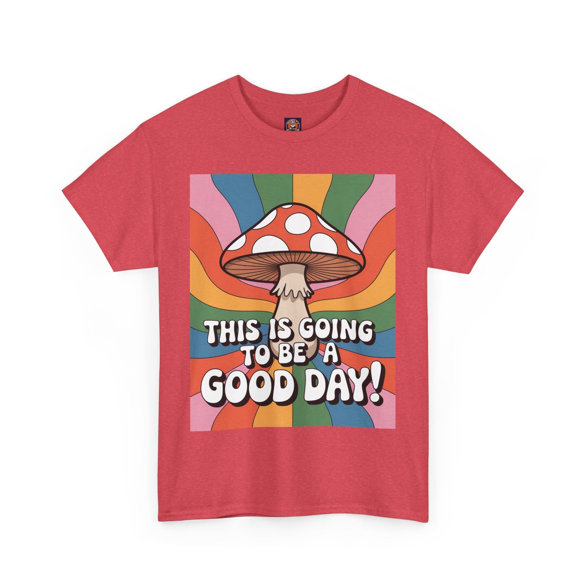 Fun Hippy Mushroom Cheerful Graphic Tee, Positive Vibes T-Shirt for Everyday Wear, Gift for Nature Lovers, Trendy Casual Wear, Eco-Friendly Fashion