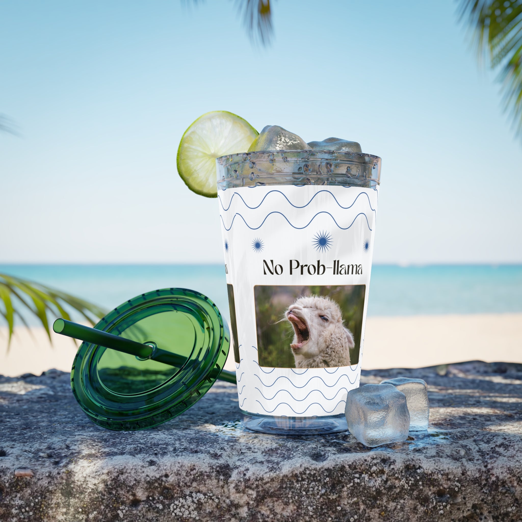 Tumbler Cup - &quot;No Prob-Llama&quot; Graphic 16oz Sunsplash Travel Cup