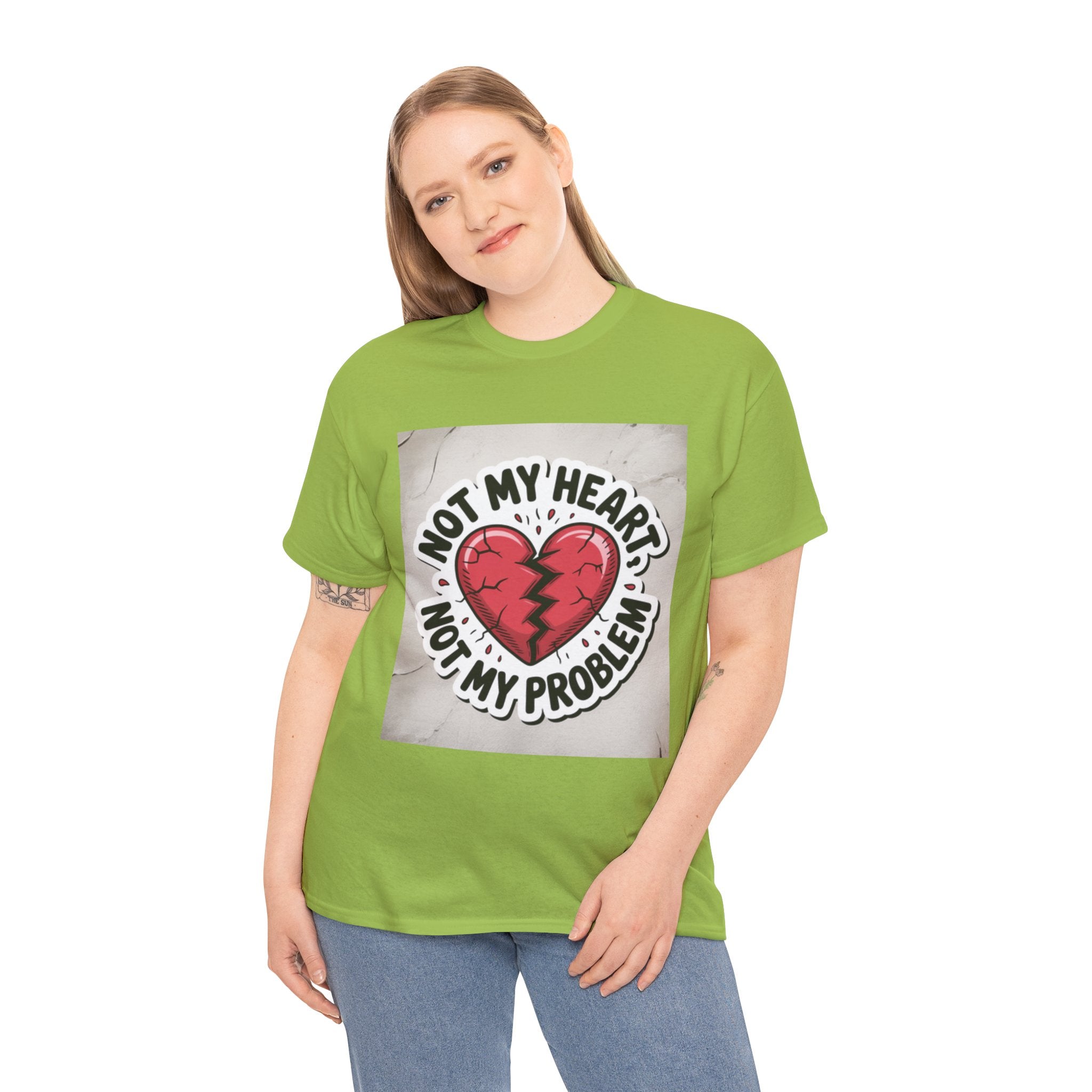 Heartbreak Humor Tee: Not My Heart Not My Problem, Funny T-Shirt, Unisex Cotton Tee, Casual Wear, Gifts for Friends, Breakup Apparel