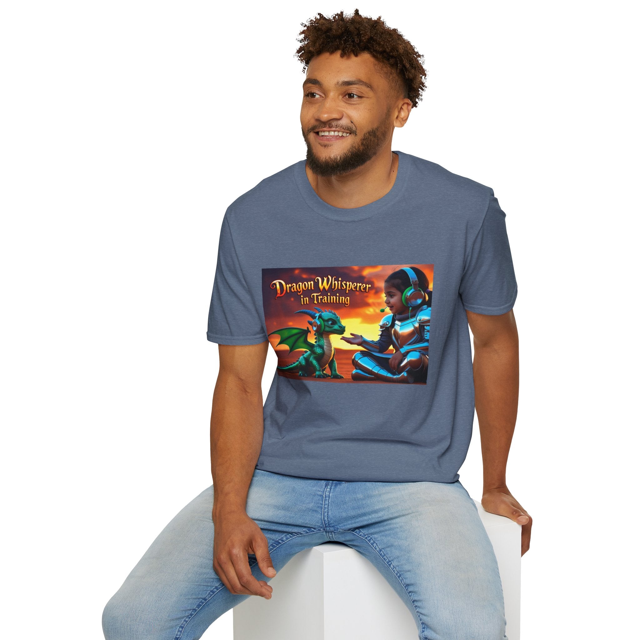 Funny Dragon Whisperer Unisex Softstyle T-Shirt | Fantasy Apparel, Gift for Dragon Lovers, Kids & Adults, Birthday Present, Magical Vibe