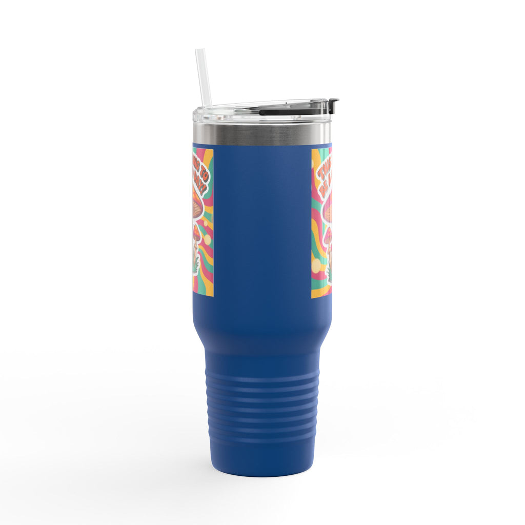 Colorful Happy Mushroom Insulated Travel Mug - Perfect for Adventures, Gifts, Summer Vibes, Camping, Road Trips, Daily Motivation