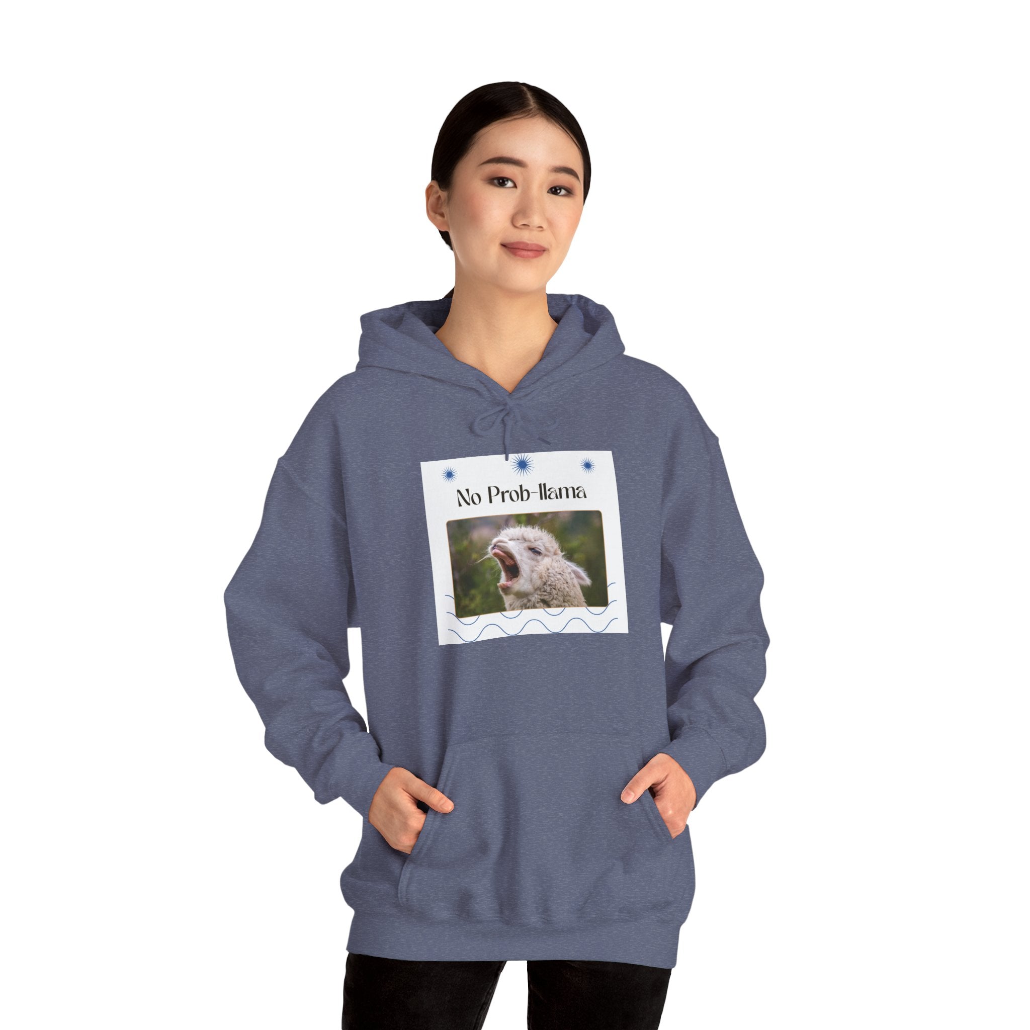 "No Prob-Llama" Unisex Hooded Sweatshirt with Fun Design, Cozy Apparel for Relaxed Days, Gifts for Friends, Casual Wear, Unique Gift Idea, Birthday Present