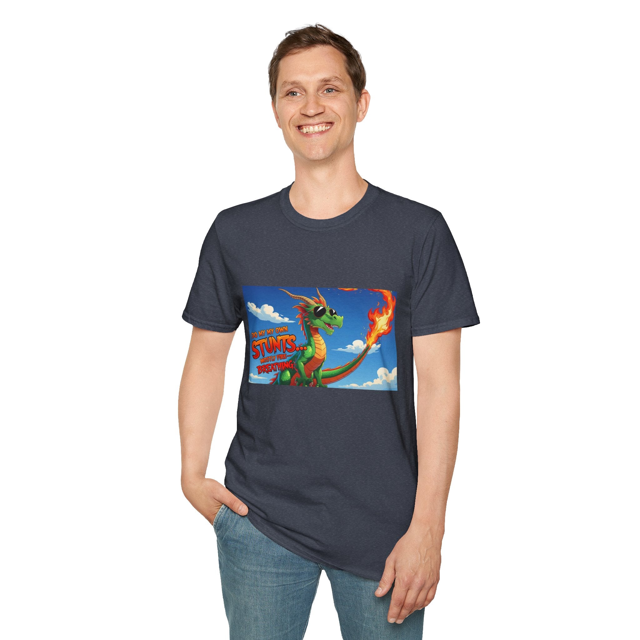 Funny Fire-Breathing Dragon T-Shirt | Fantasy Graphic Tee for Kids and Adults, Unisex Softstyle T-Shirt, Casual Wear, Game Night Apparel, [...]