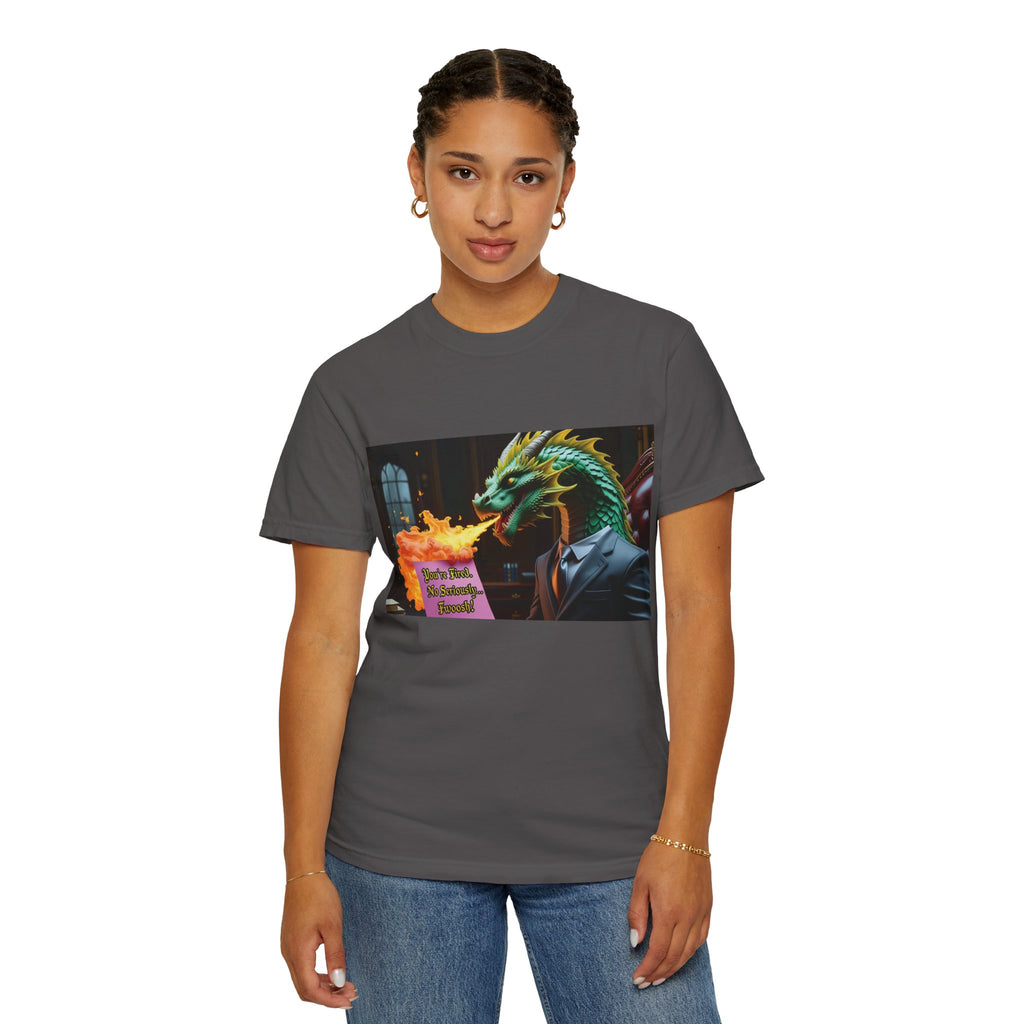 Dragon Fire  Unisex Garment-Dyed T-Shirt, Fun Graphic Tee, Unique Gift, Casual Wear, Fantasy Lover Apparel, Statement Shirt