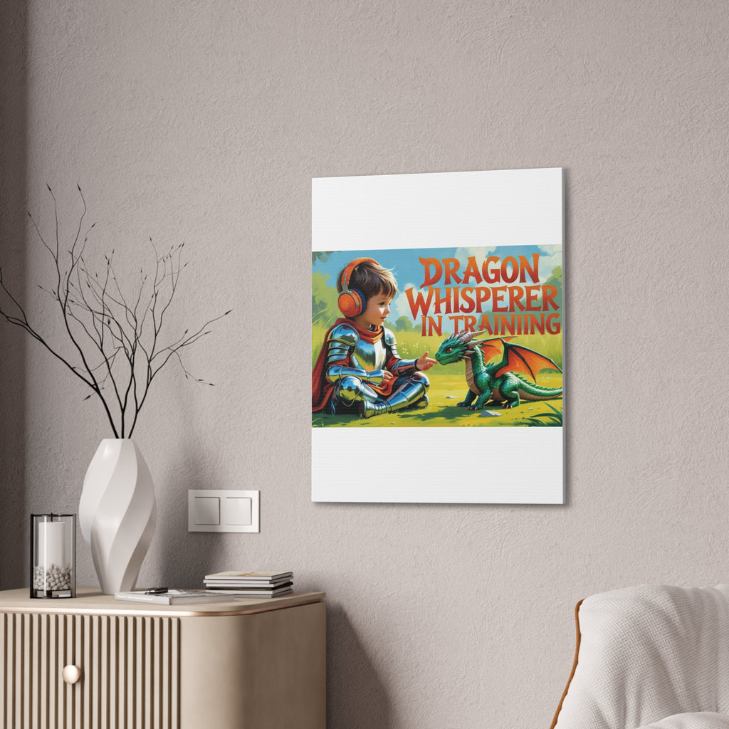 Dragon Whisperer Canvas Print, Playroom Decor, Childrens Wall Art, Fantasy Kids Room, Dragon Lover Gift, Adventure Art, Kid's Room Decor