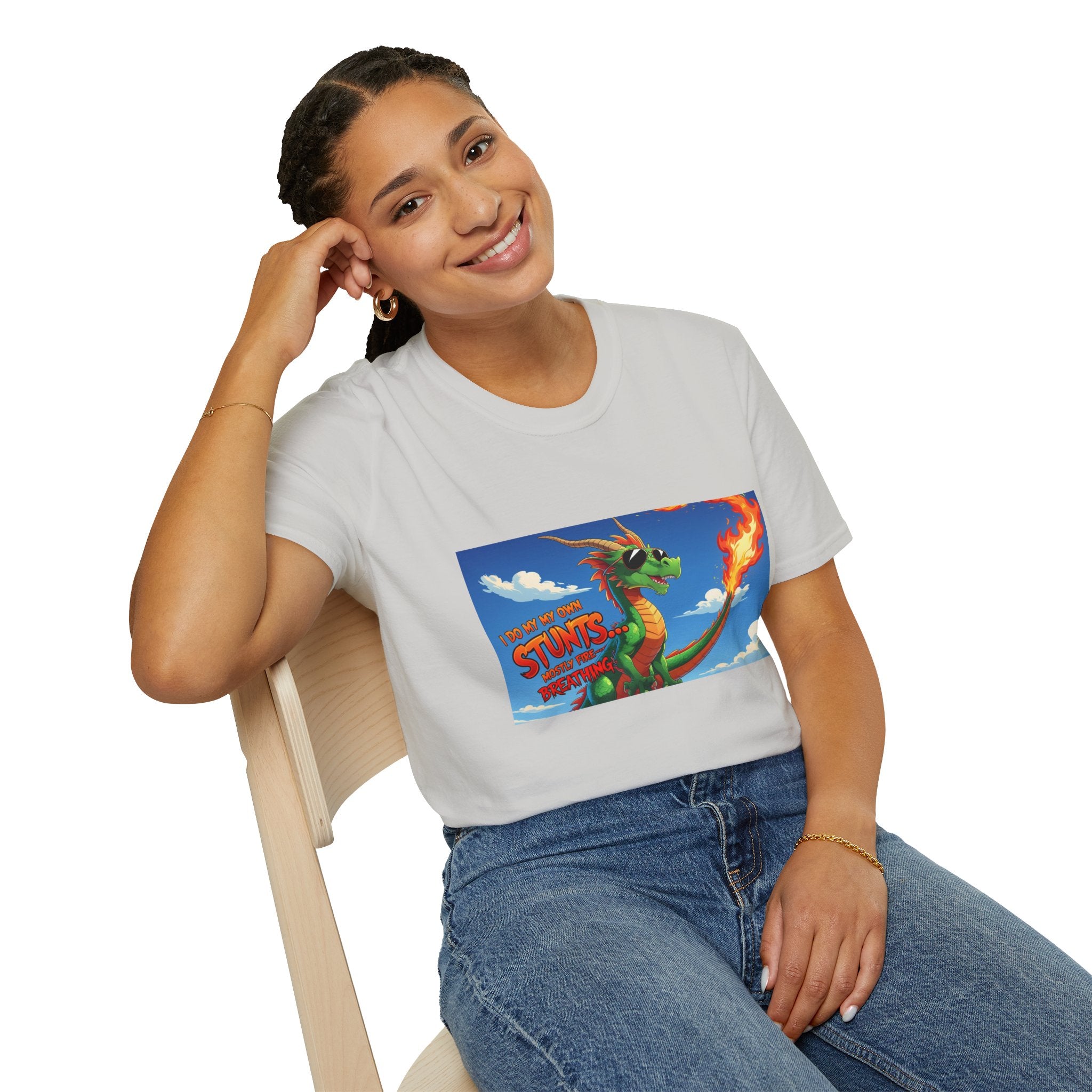 Funny Fire-Breathing Dragon T-Shirt | Fantasy Graphic Tee for Kids and Adults, Unisex Softstyle T-Shirt, Casual Wear, Game Night Apparel, [...]
