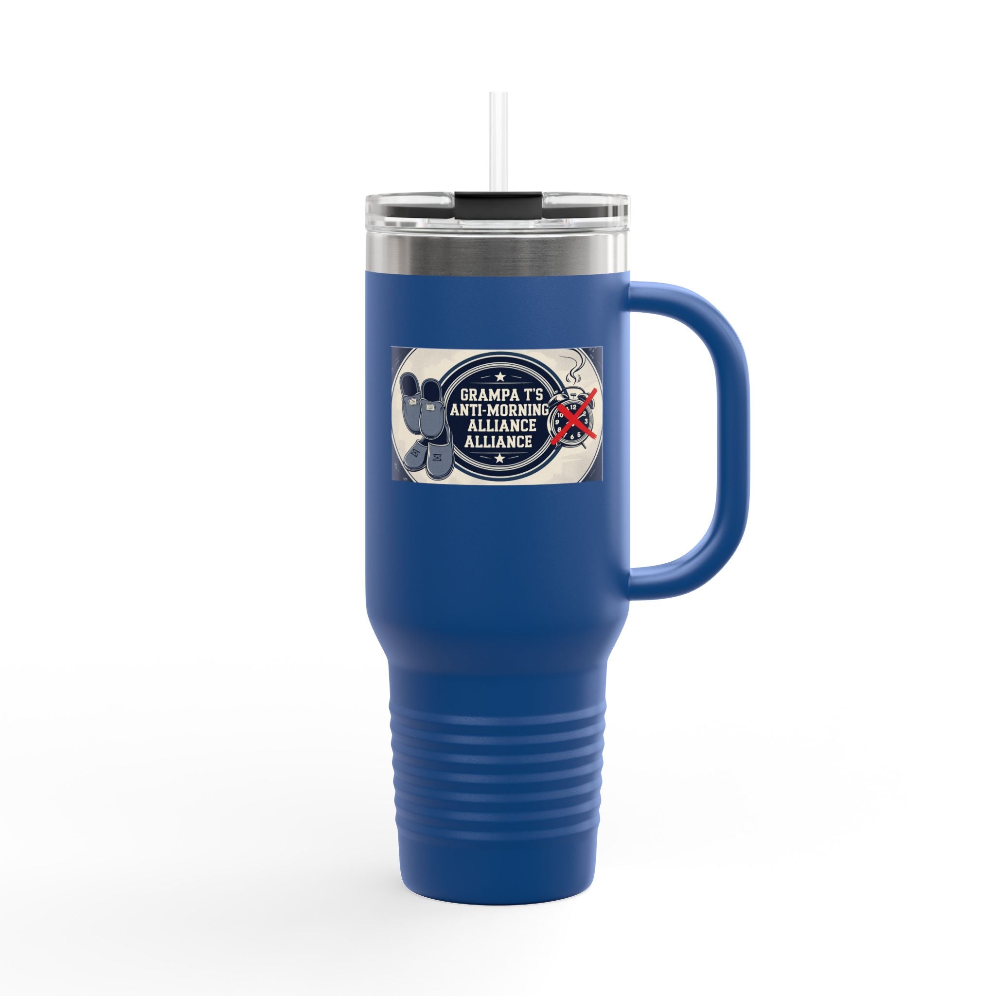Grampa T's Anti-Morning Funny Custom Insulated Travel Mug, 40oz – Perfect for Coffee Lovers, On-the-Go Drinkware, Gifts for Him/Her, Unique Travel Accessories, [...]